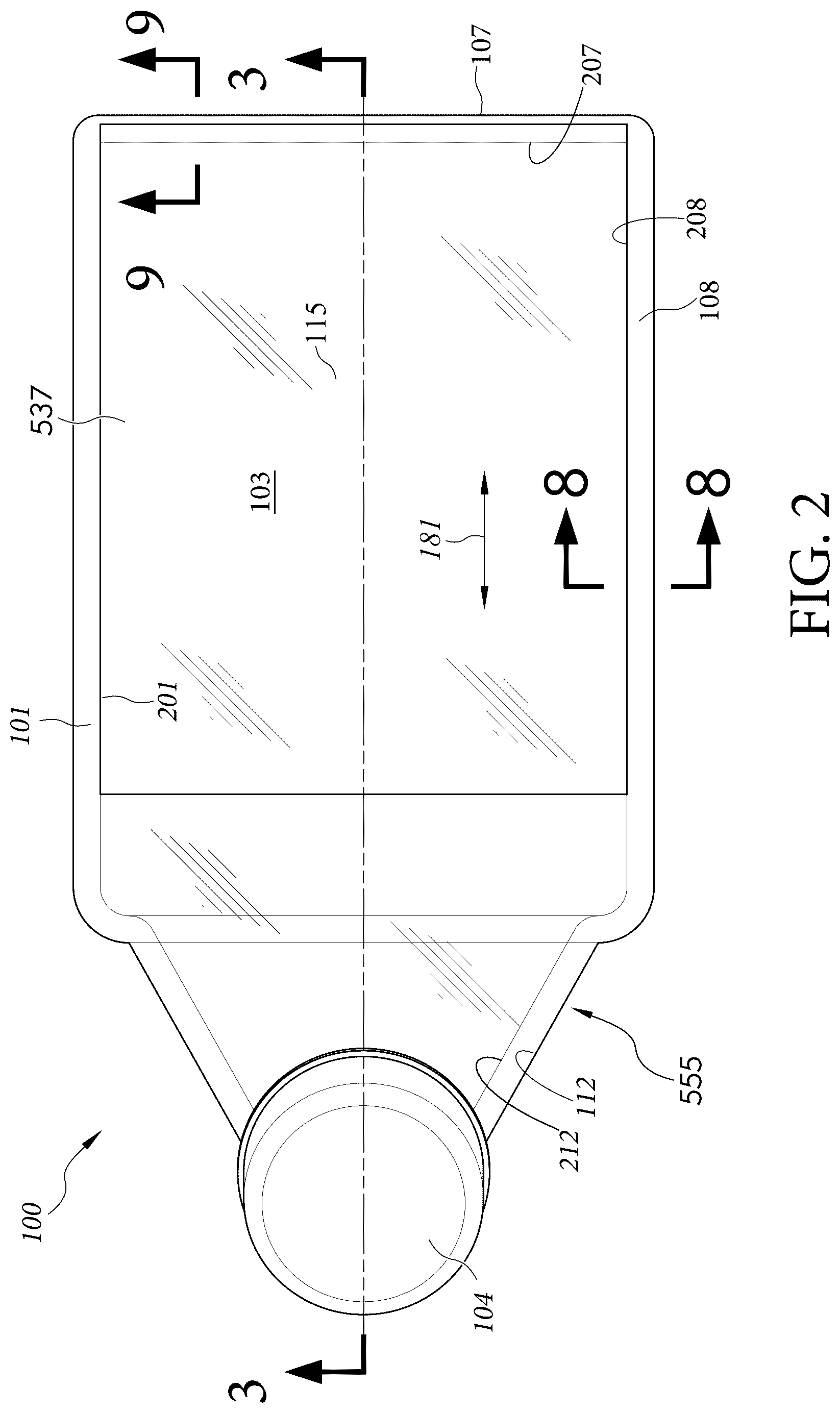 Patent US12311374 Figure 2 – Cell culture vessel