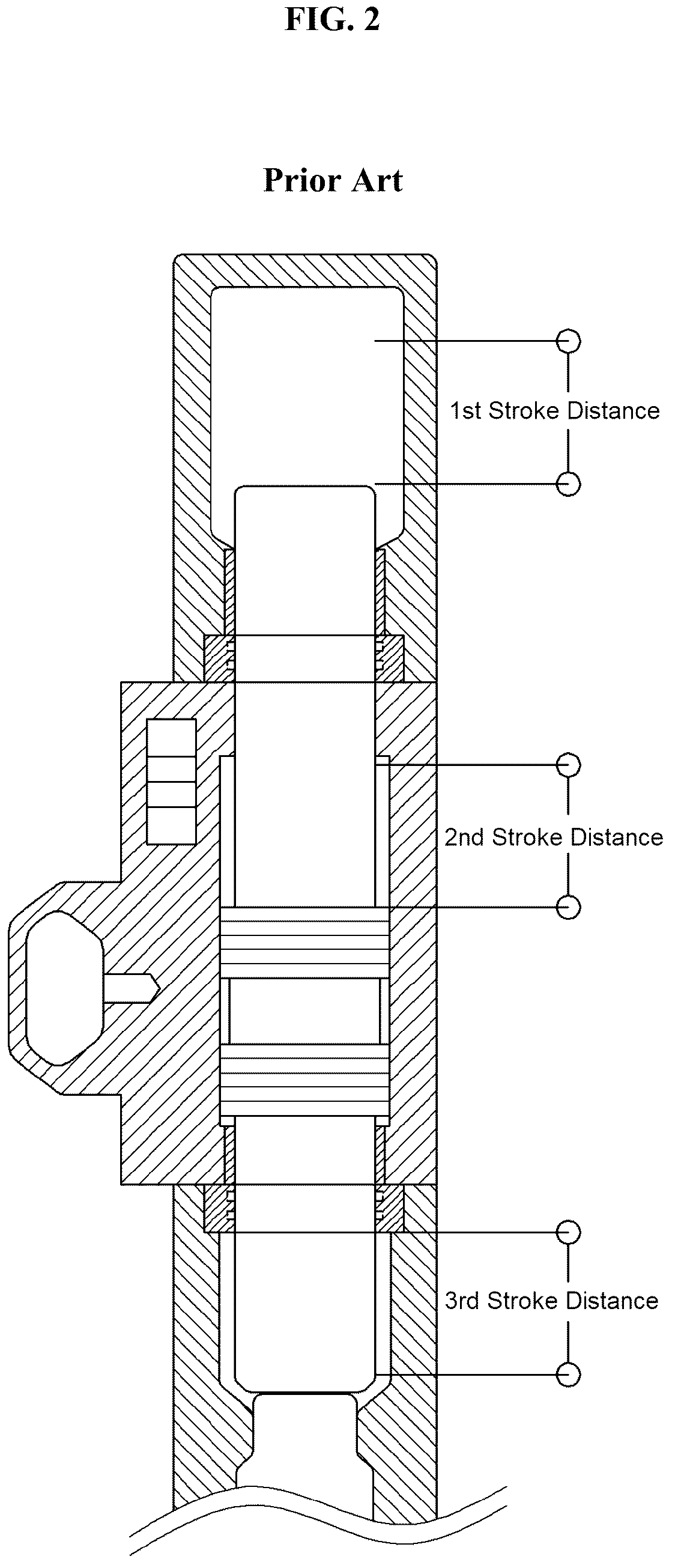 Patent US12311377 Figure 2 – Hydraulic breaker without back head