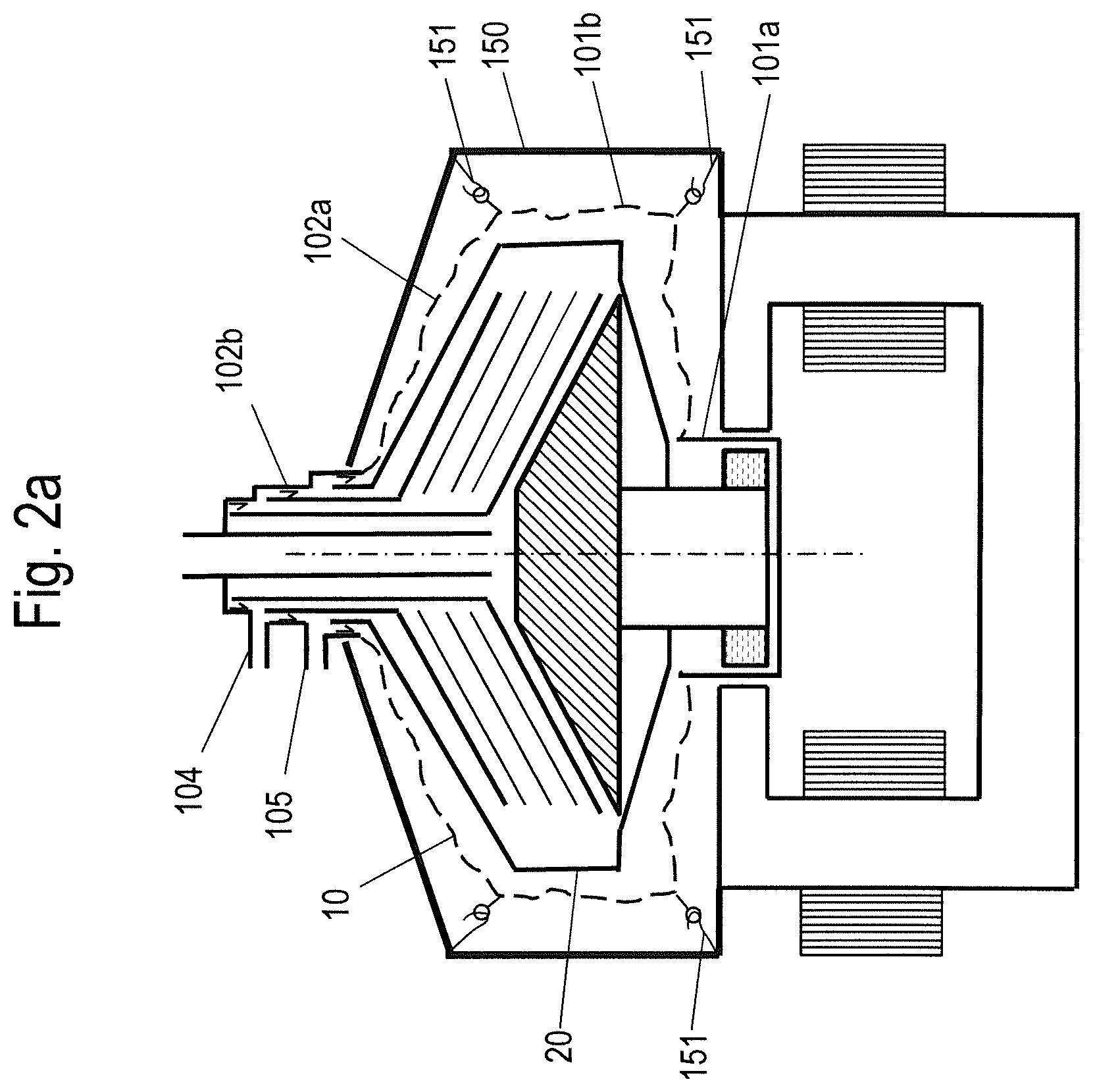 Patent US12311388 Figure 2 – Magnetically suspended and rotated separator