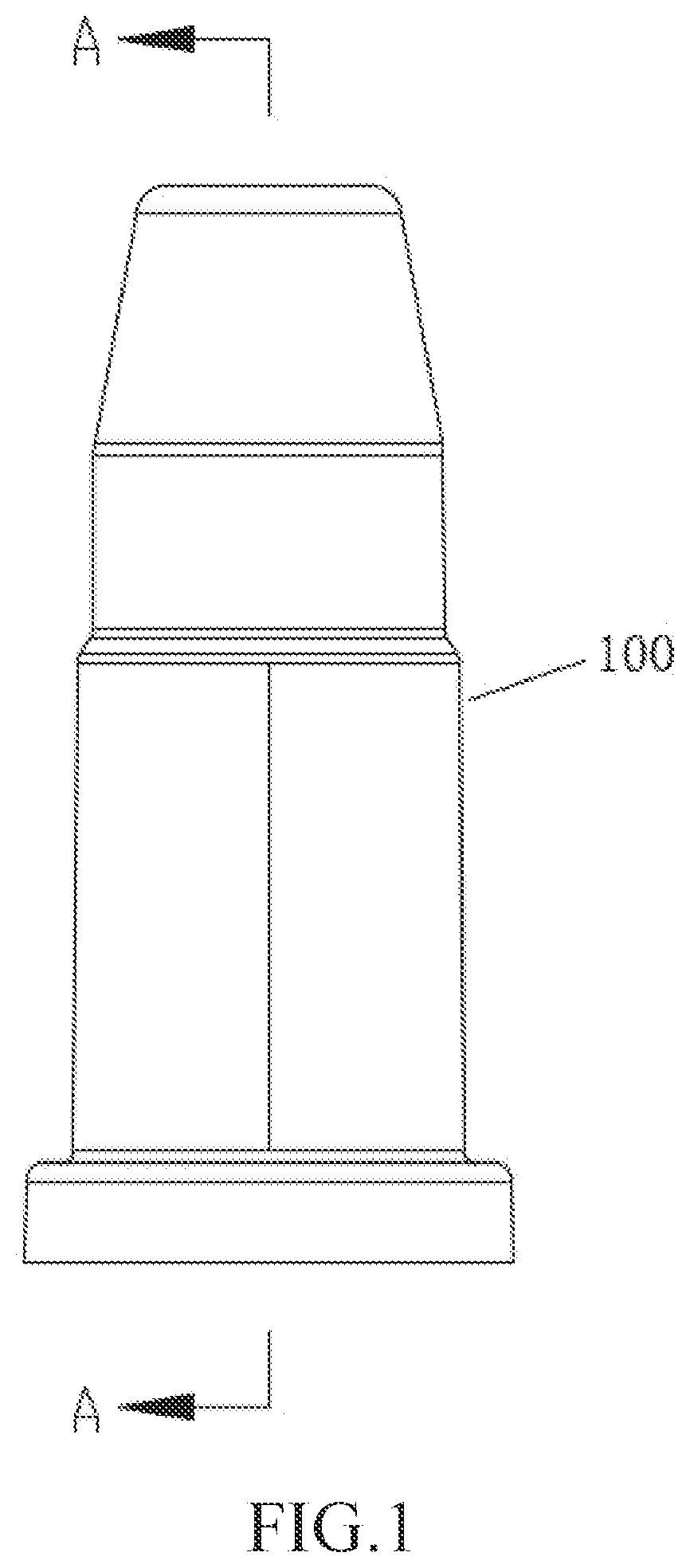 Patent US12311389 Figure 1 – Misting nozzle and spray device
