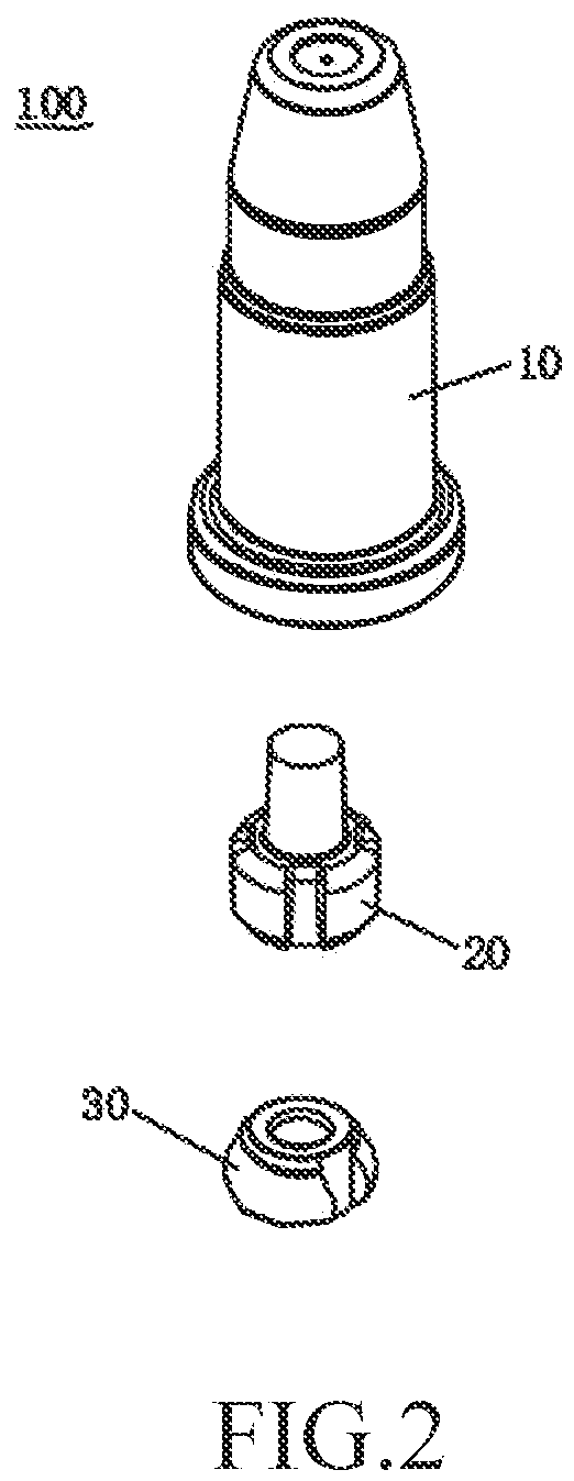 Patent US12311389 Figure 2 – Misting nozzle and spray device