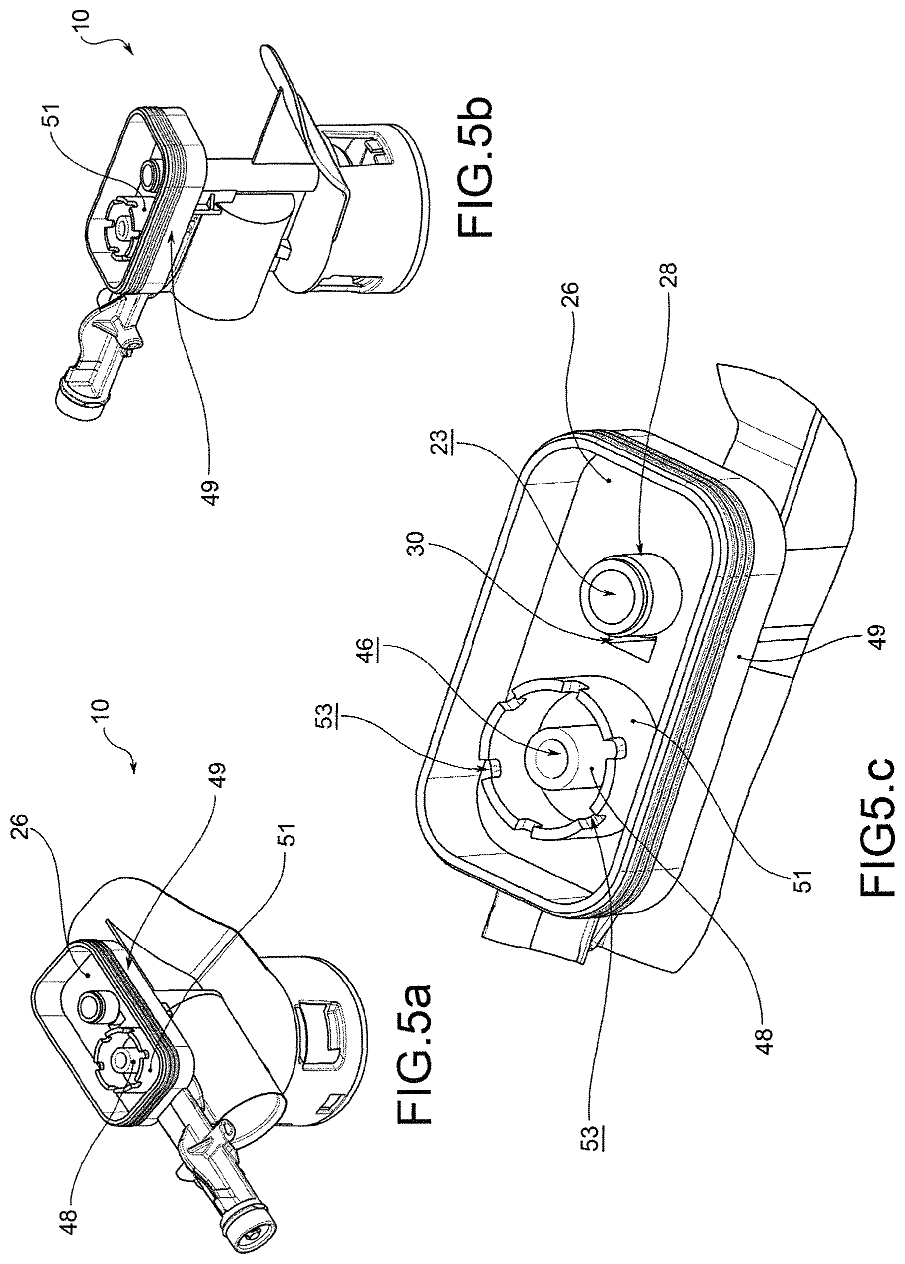 Patent US12311393 Figure 5 – Dispensing head for a trigger dispenser