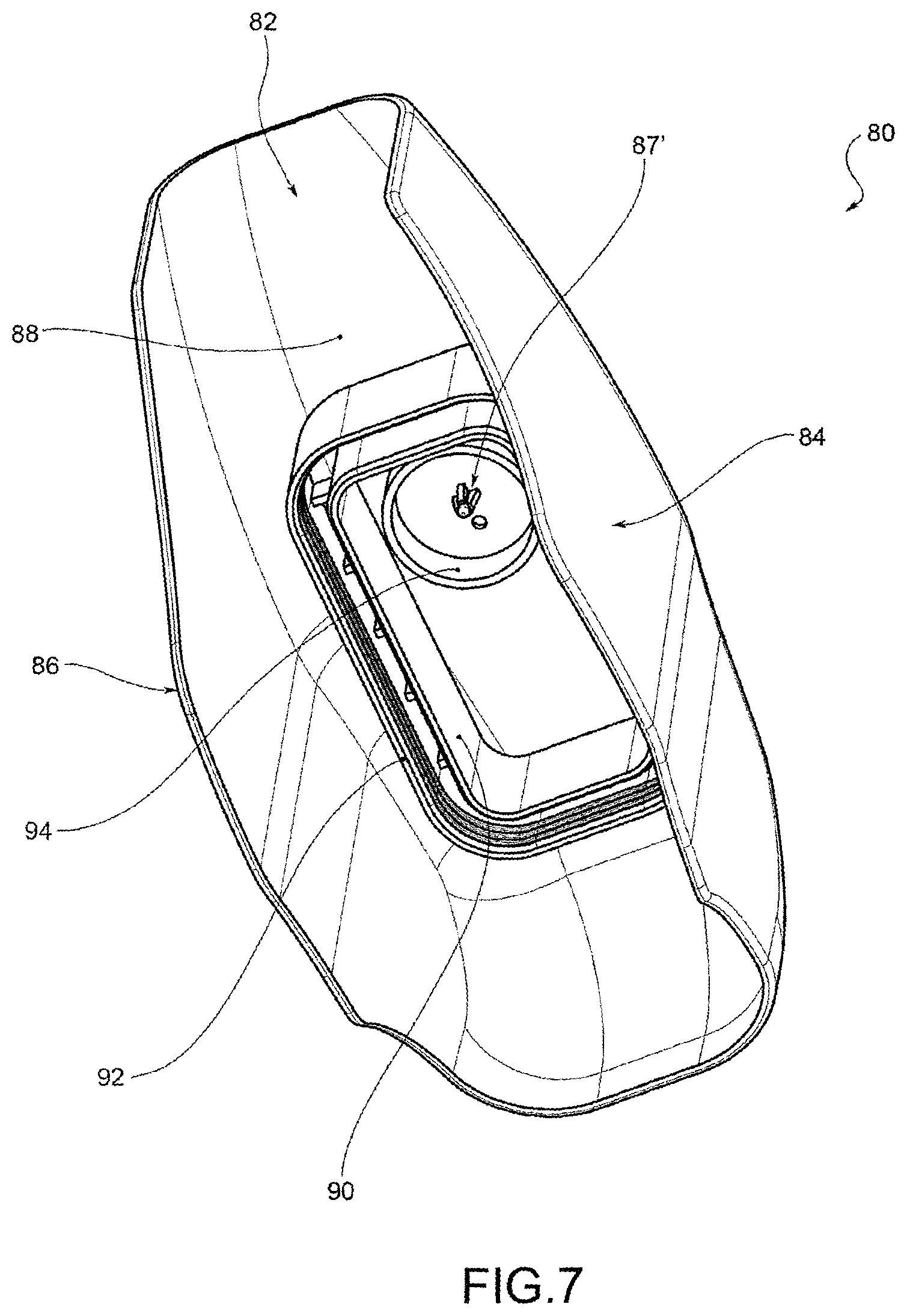 Patent US12311393 Figure 7 – Dispensing head for a trigger dispenser
