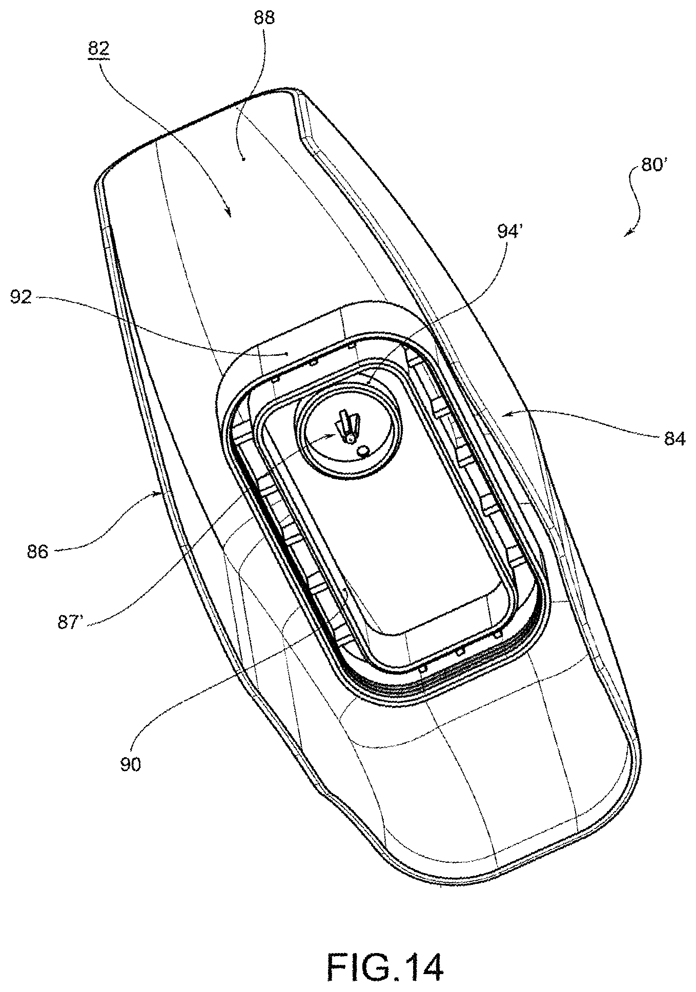 Patent US12311393 Figure 14 – Dispensing head for a trigger dispenser