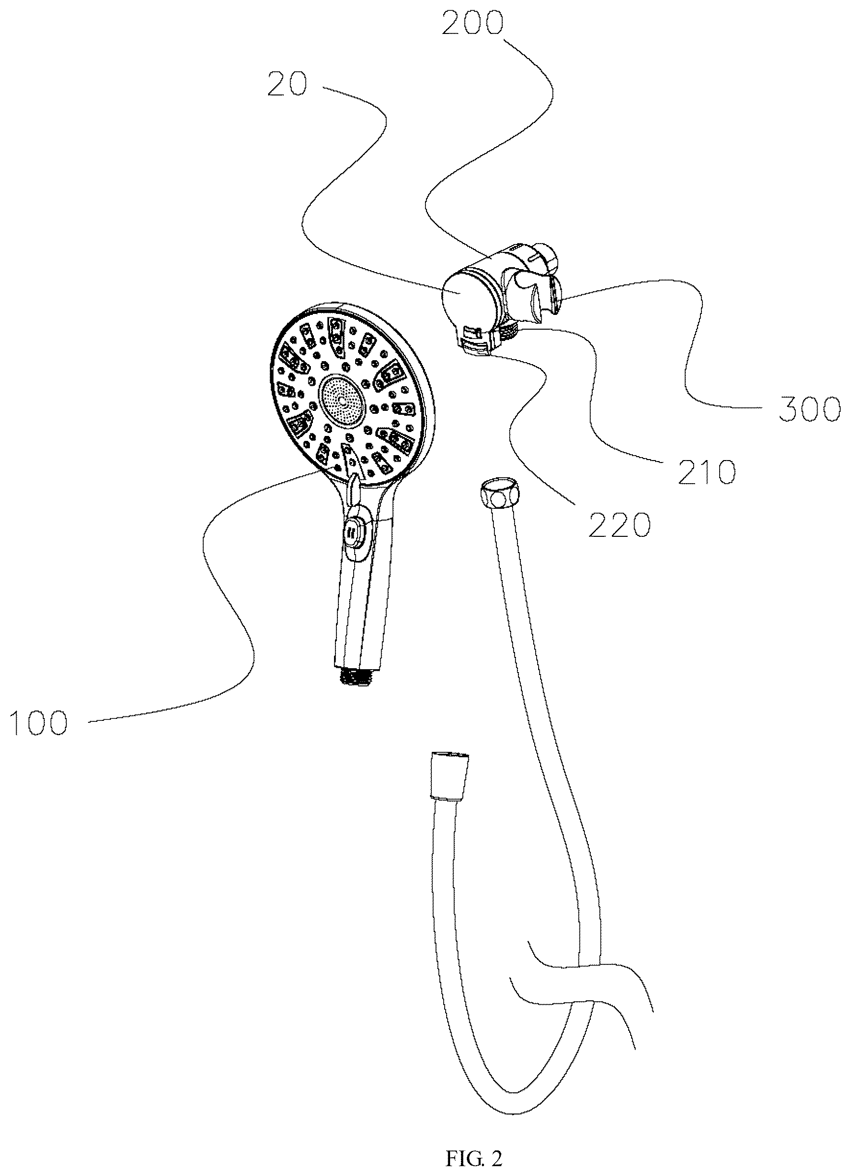 Patent US12311396 Figure 2 – Shower device