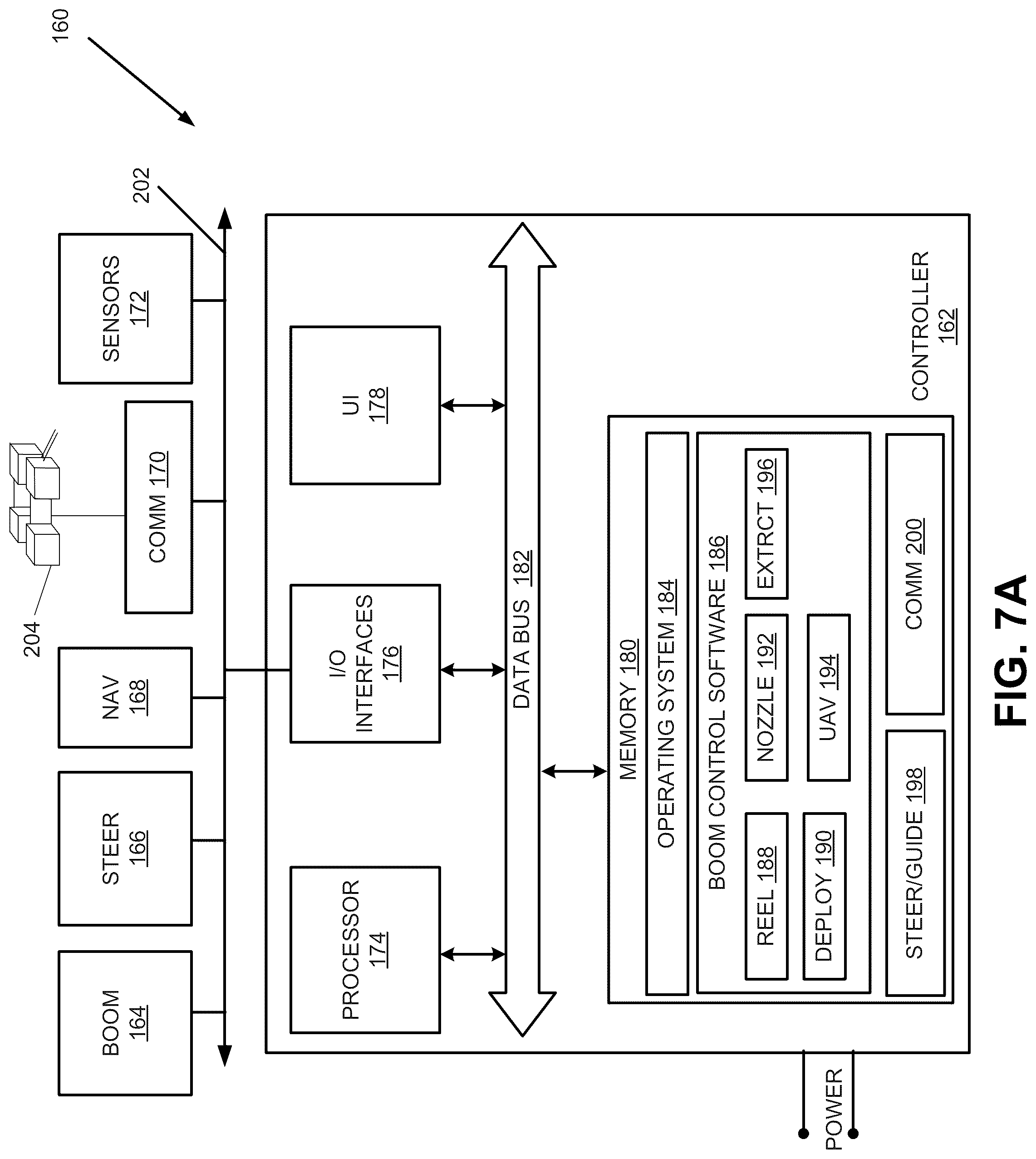 Patent US12311401 Figure 10 – Aerial boom with through-fan spray