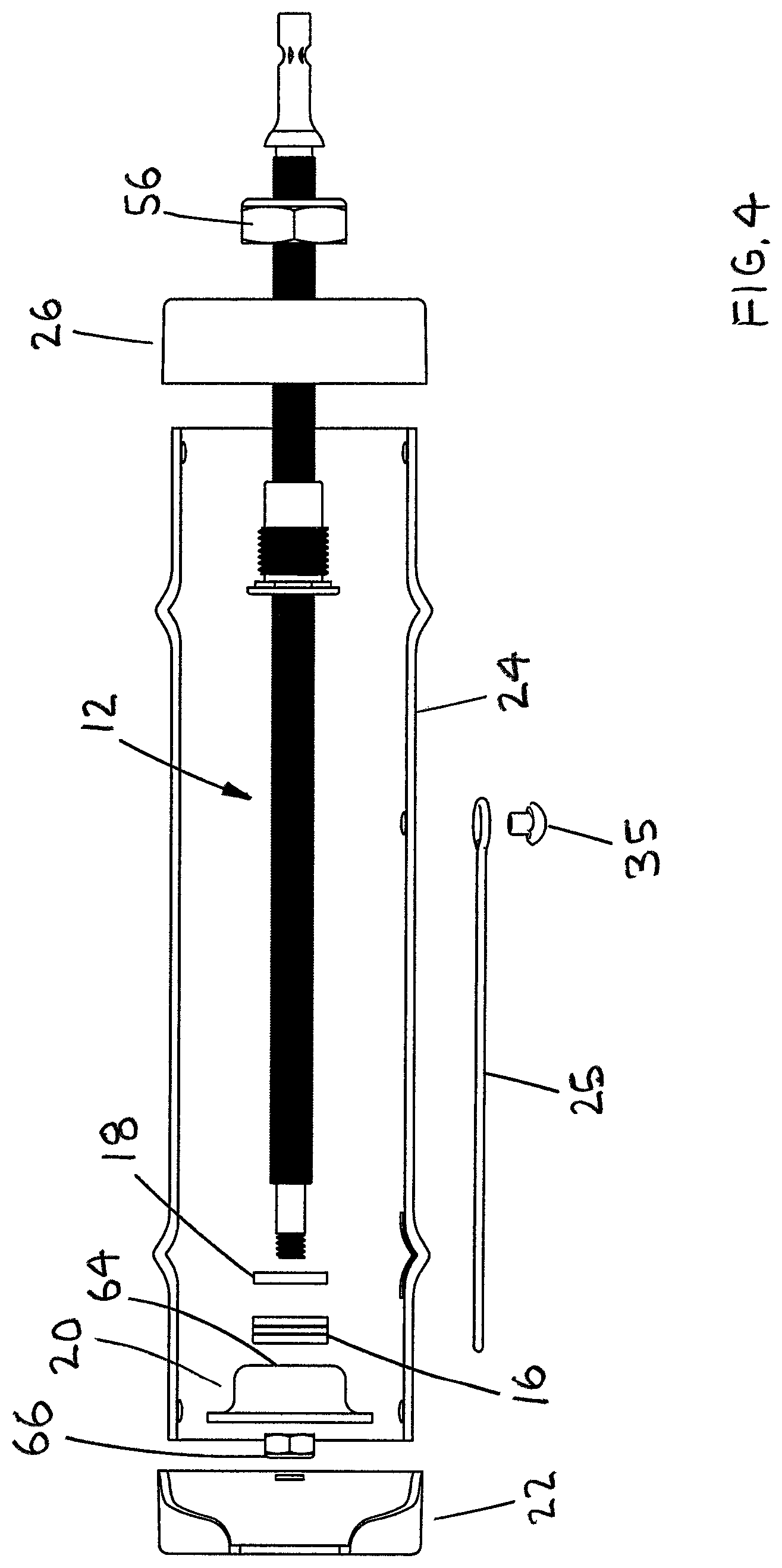 Patent US12311403 Figure 4 – Drill powered caulking gun