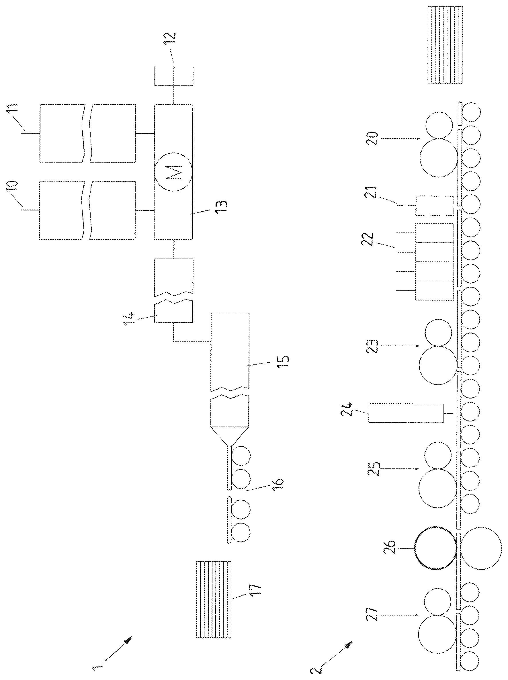 Patent US12311404 — Method for producing an abrasion- and water-resistant multilayer panel and a panel which is produced using said method — Figure 1