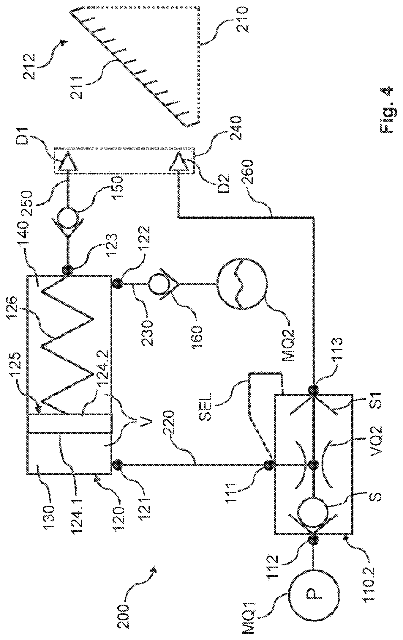Patent US12311411 Figure 5 – Cleaning device, compressed air system and cleaning method for supplying a medium pulse to a surface and corresponding control system and vehicle