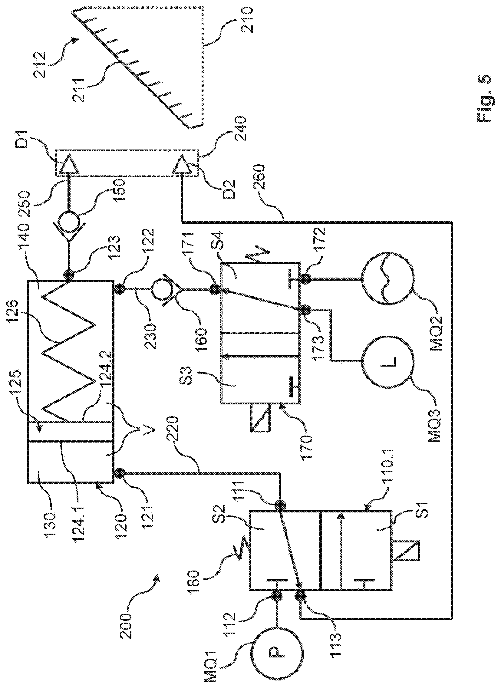 Patent US12311411 Figure 6 – Cleaning device, compressed air system and cleaning method for supplying a medium pulse to a surface and corresponding control system and vehicle