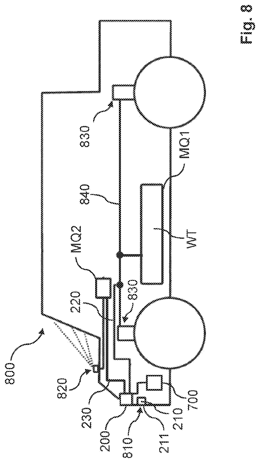 Patent US12311411 Figure 9 – Cleaning device, compressed air system and cleaning method for supplying a medium pulse to a surface and corresponding control system and vehicle