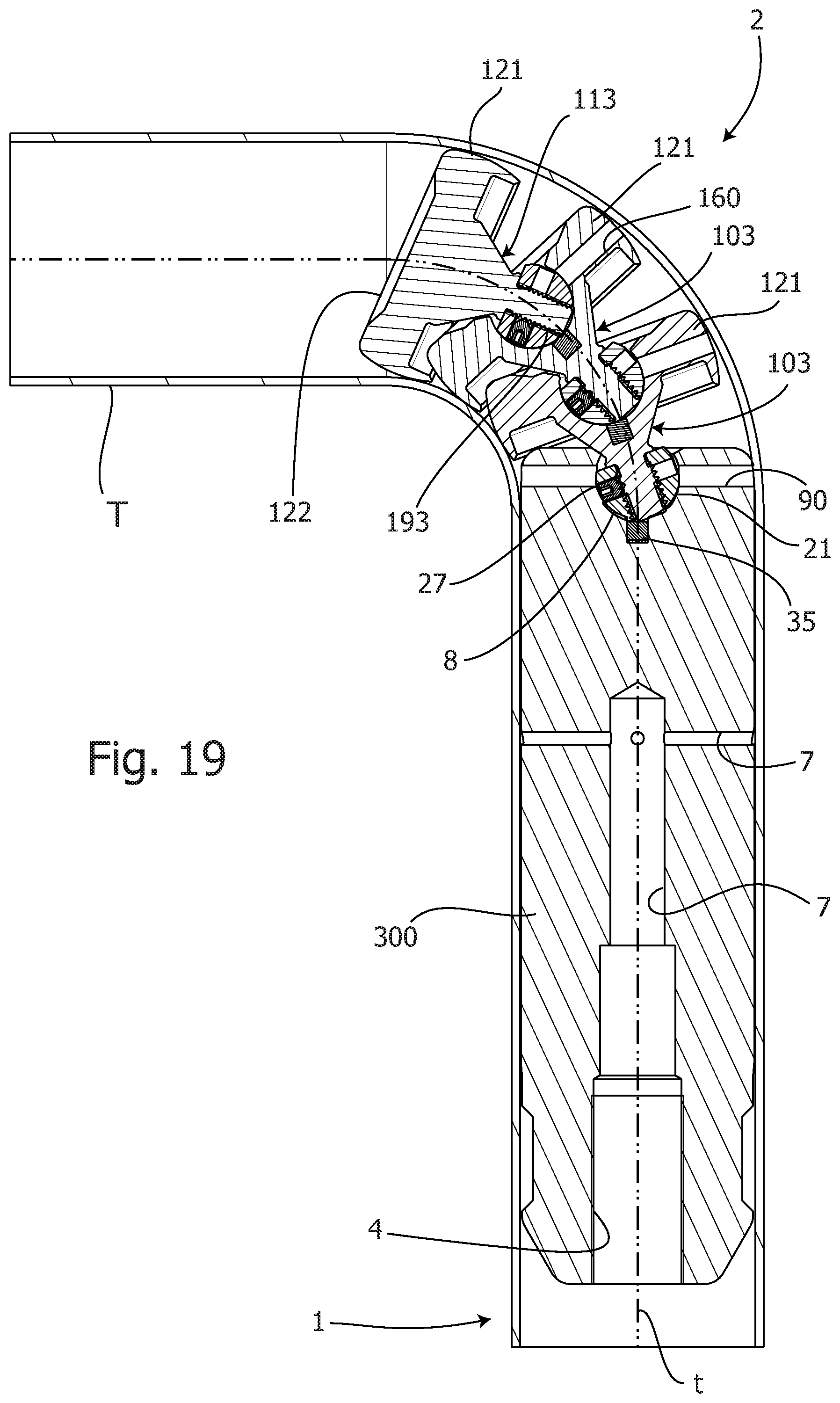 Patent US12311430 Figure 7 – Mandrel for pipe bending machine