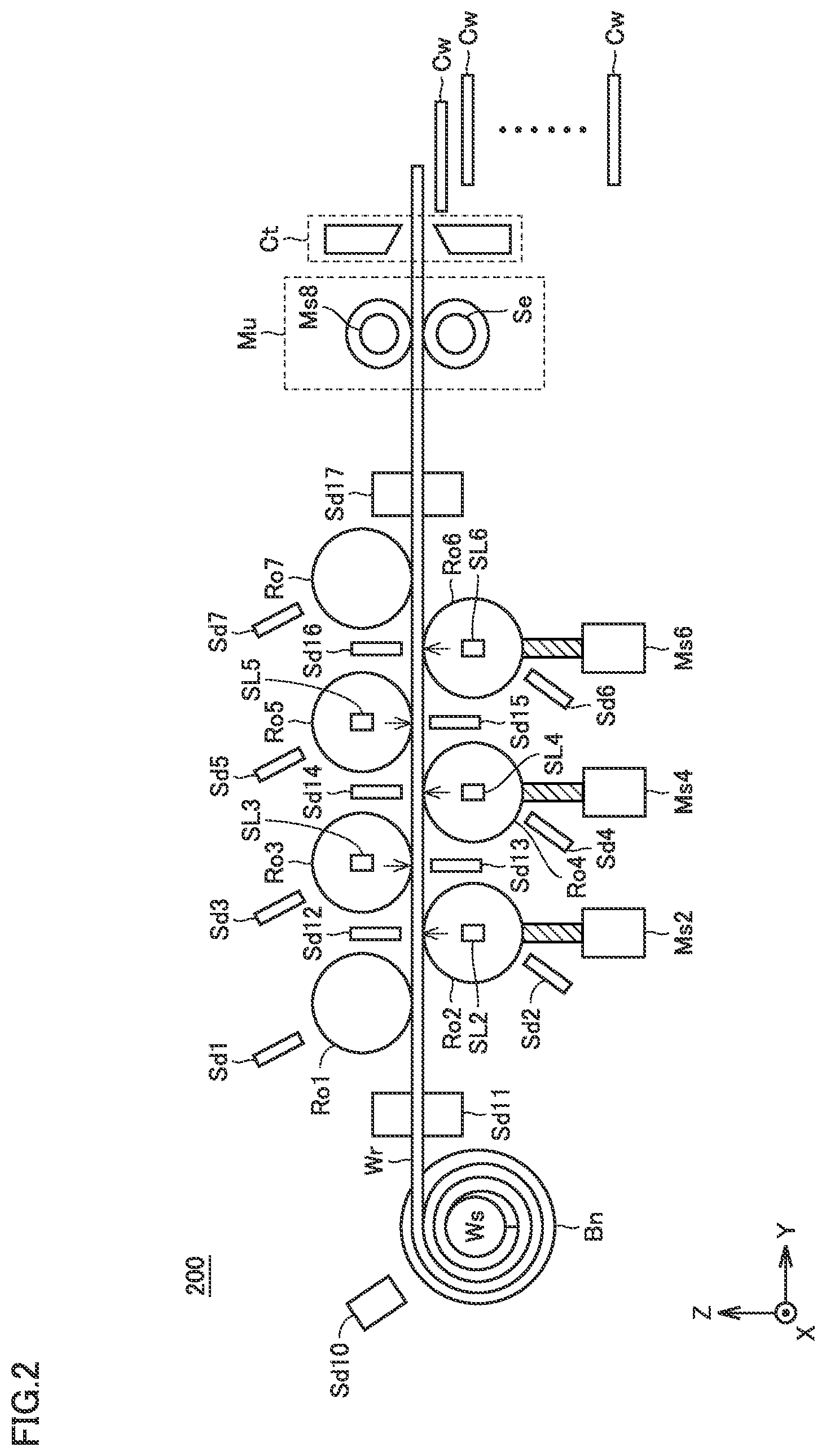 Patent US12311431 Figure 2 – Control device, control system, and control method for wire straightener