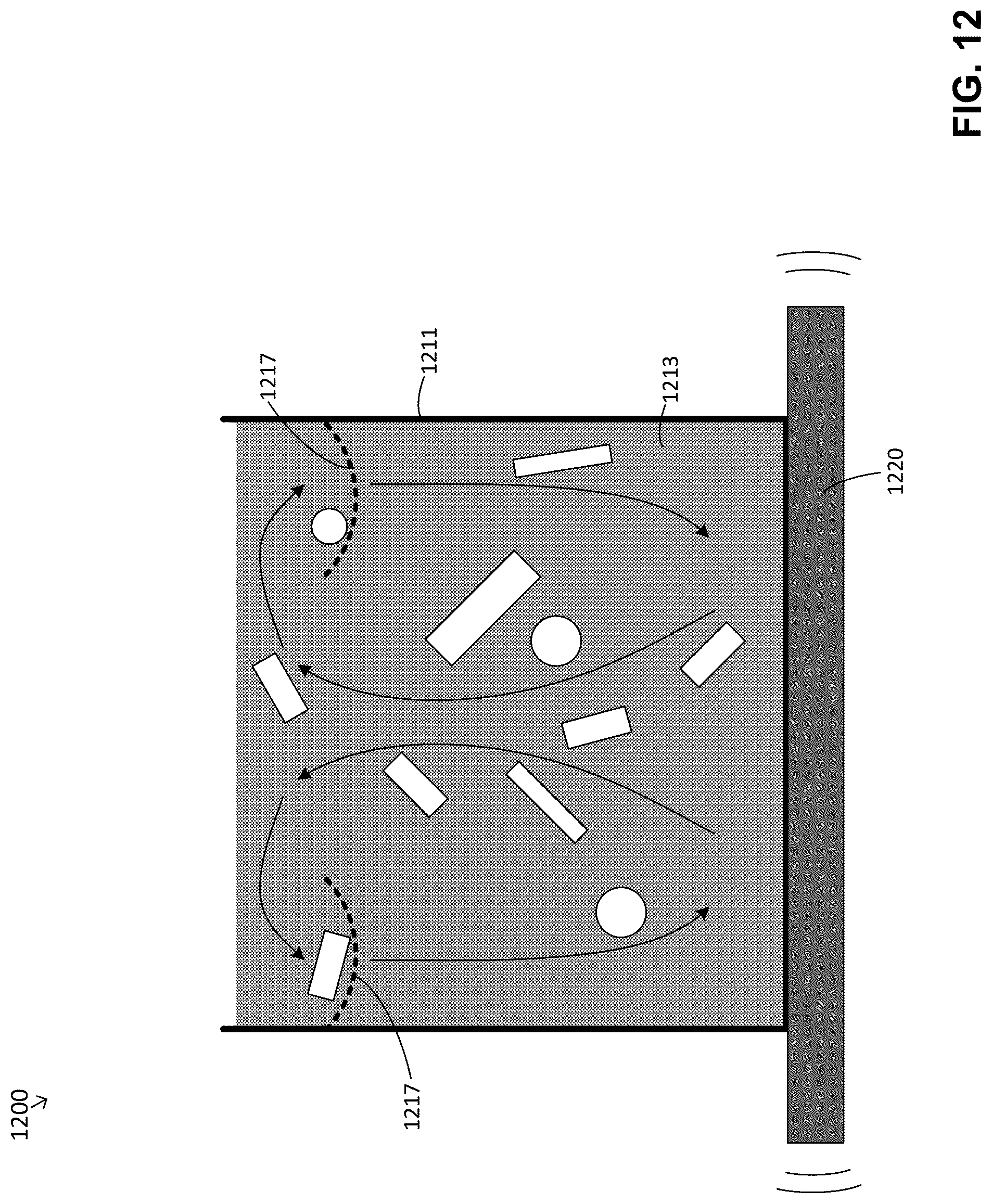 Patent US12311438 Figure 13 – Techniques for depowdering additively fabricated parts through vibratory motion and related systems and methods