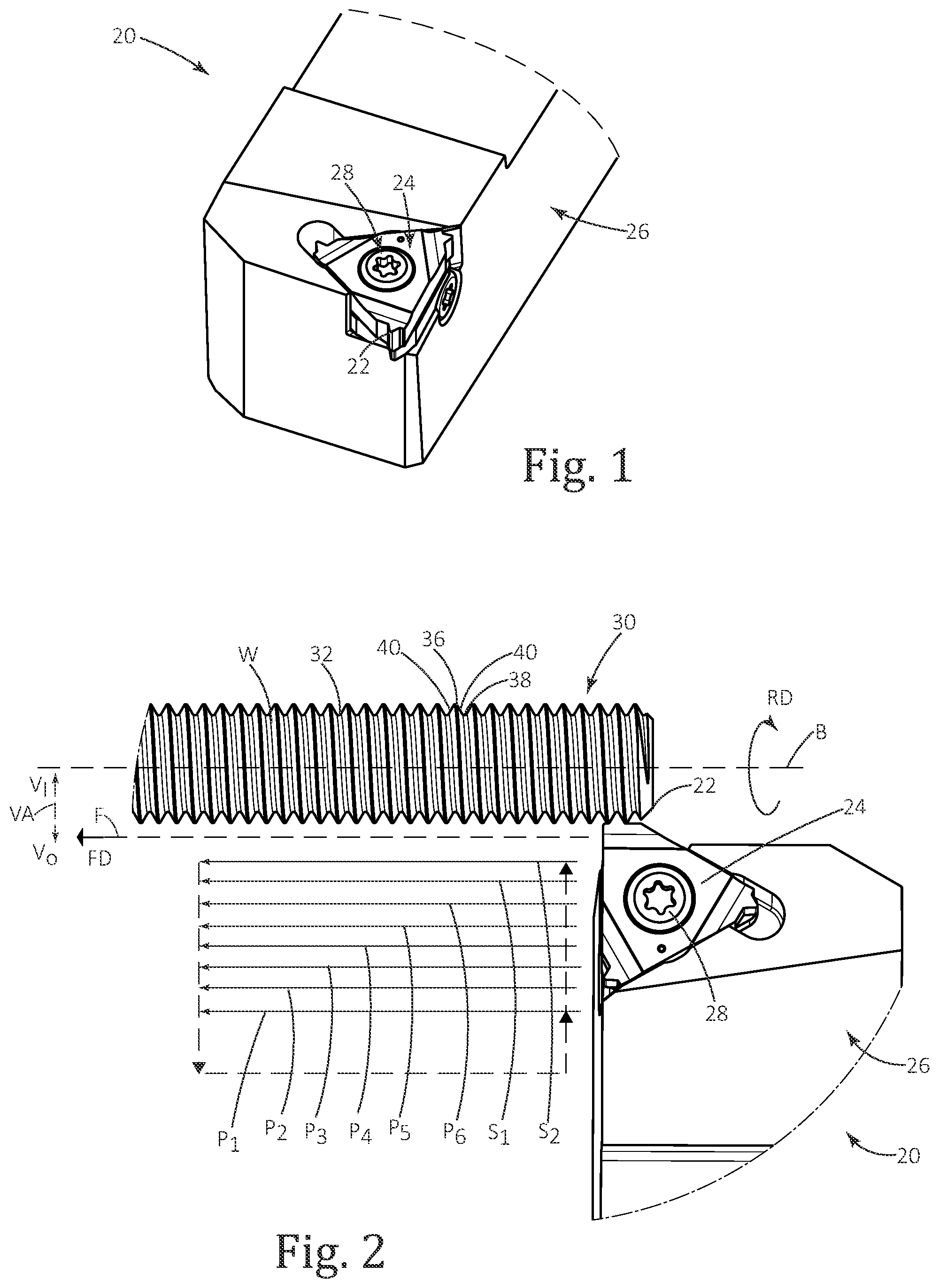 Patent US12311449 — Method for cutting a thread on a rotating workpiece — Figure 1