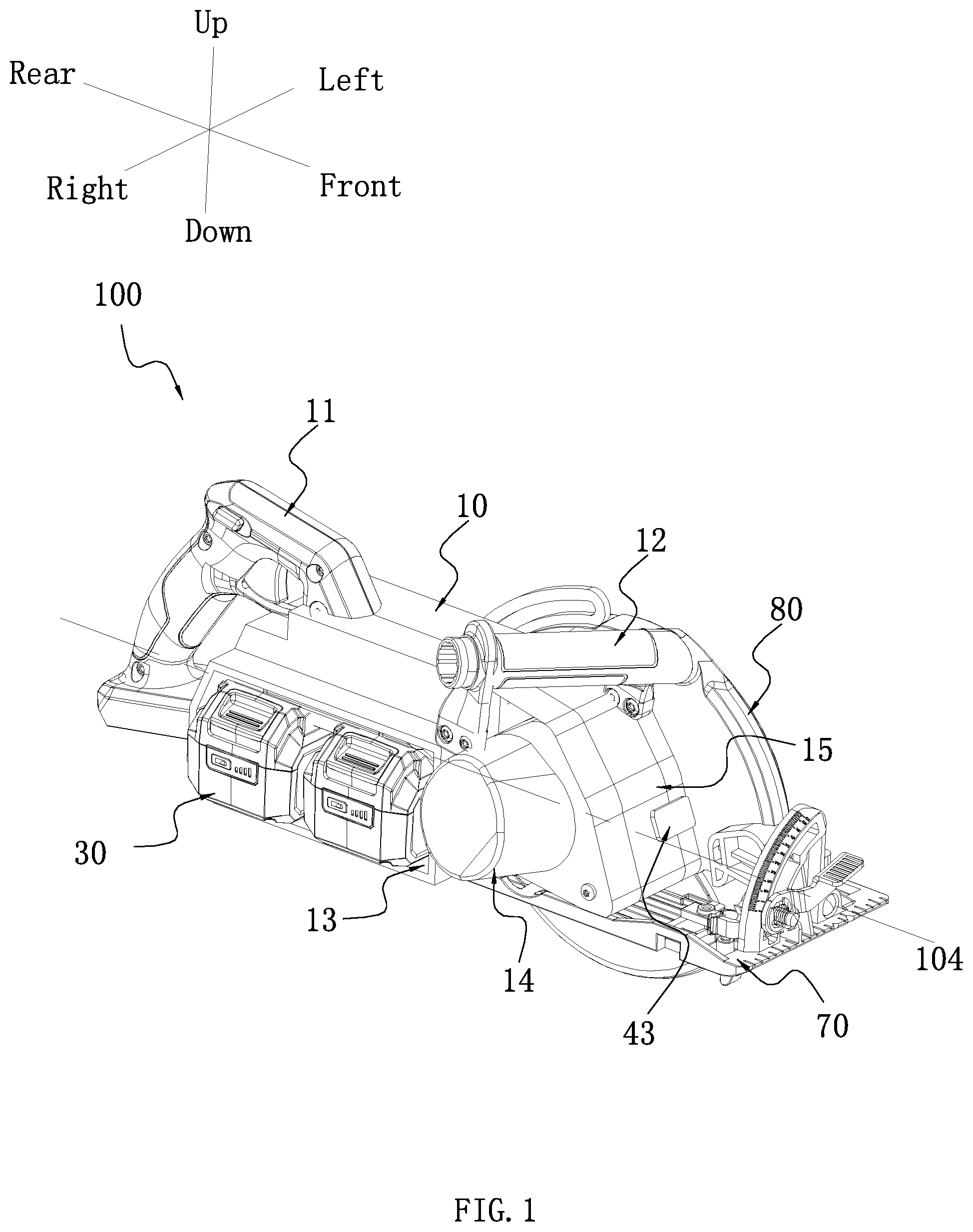 Patent US12311454 — Electric circular saw — Figure 1