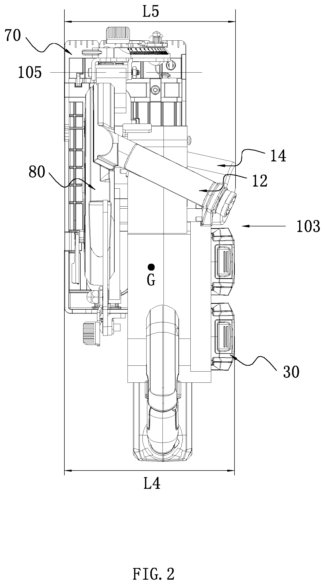Patent US12311454 Figure 2 – Electric circular saw