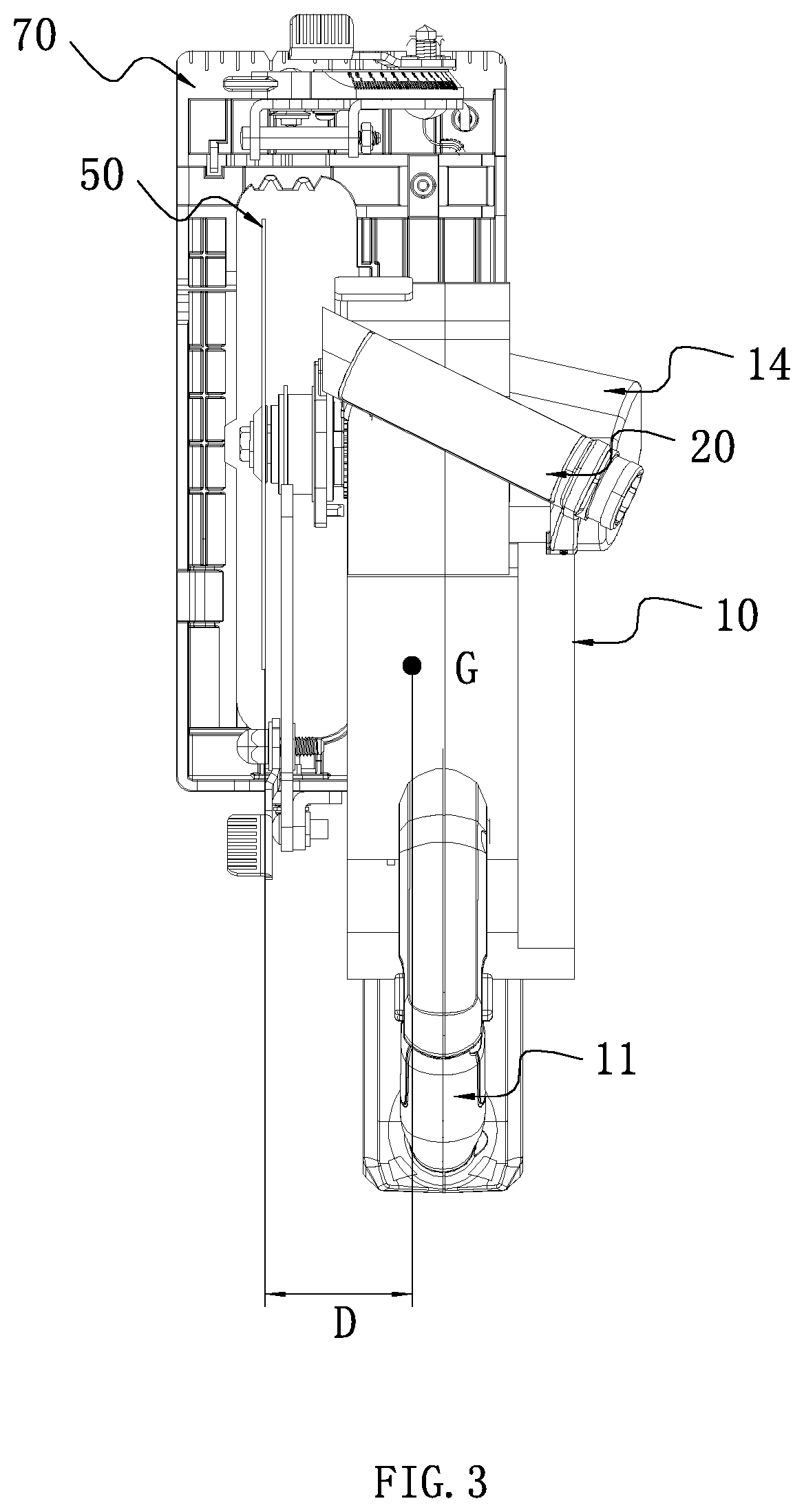 Patent US12311454 Figure 3 – Electric circular saw
