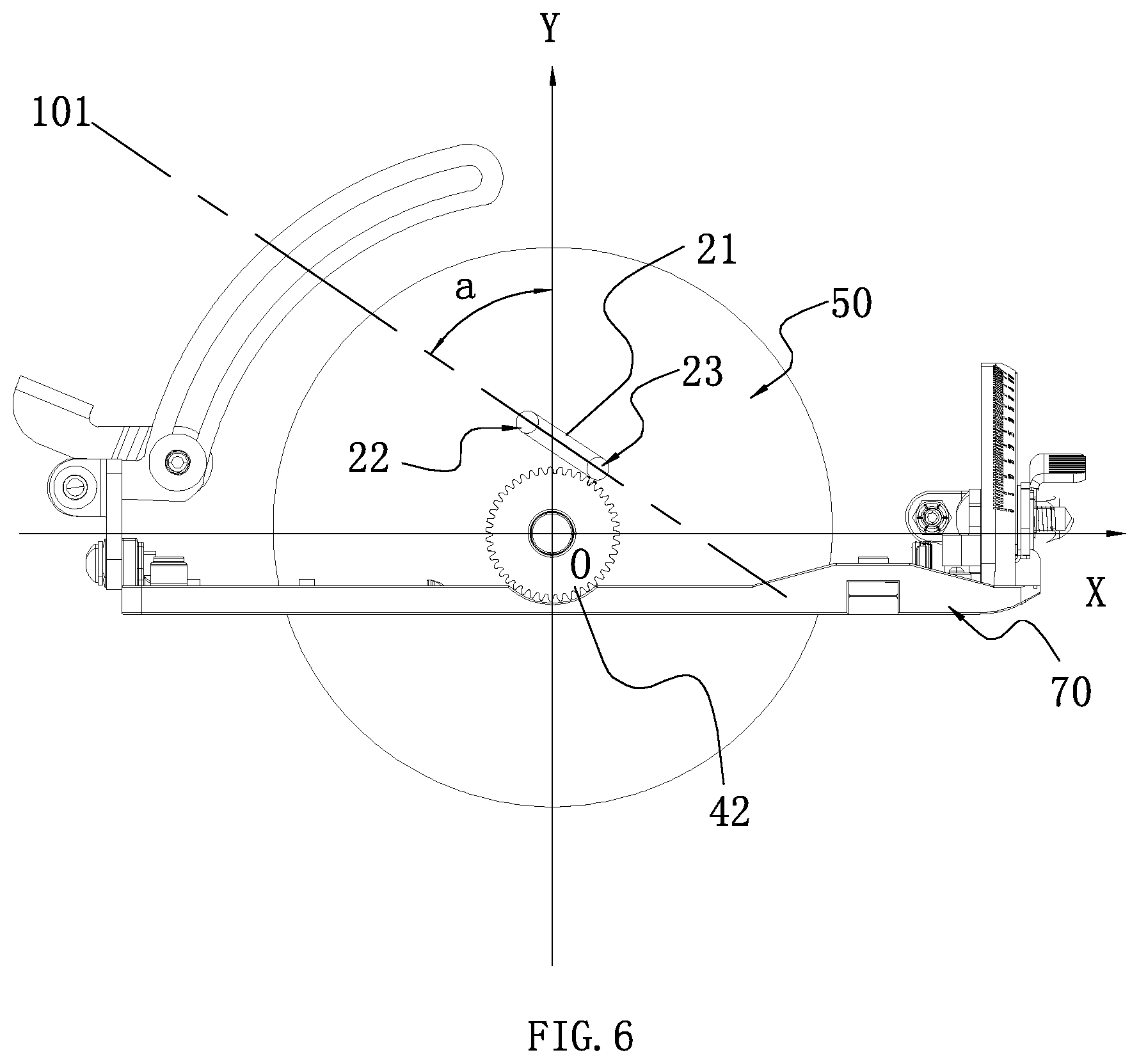 Patent US12311454 Figure 6 – Electric circular saw