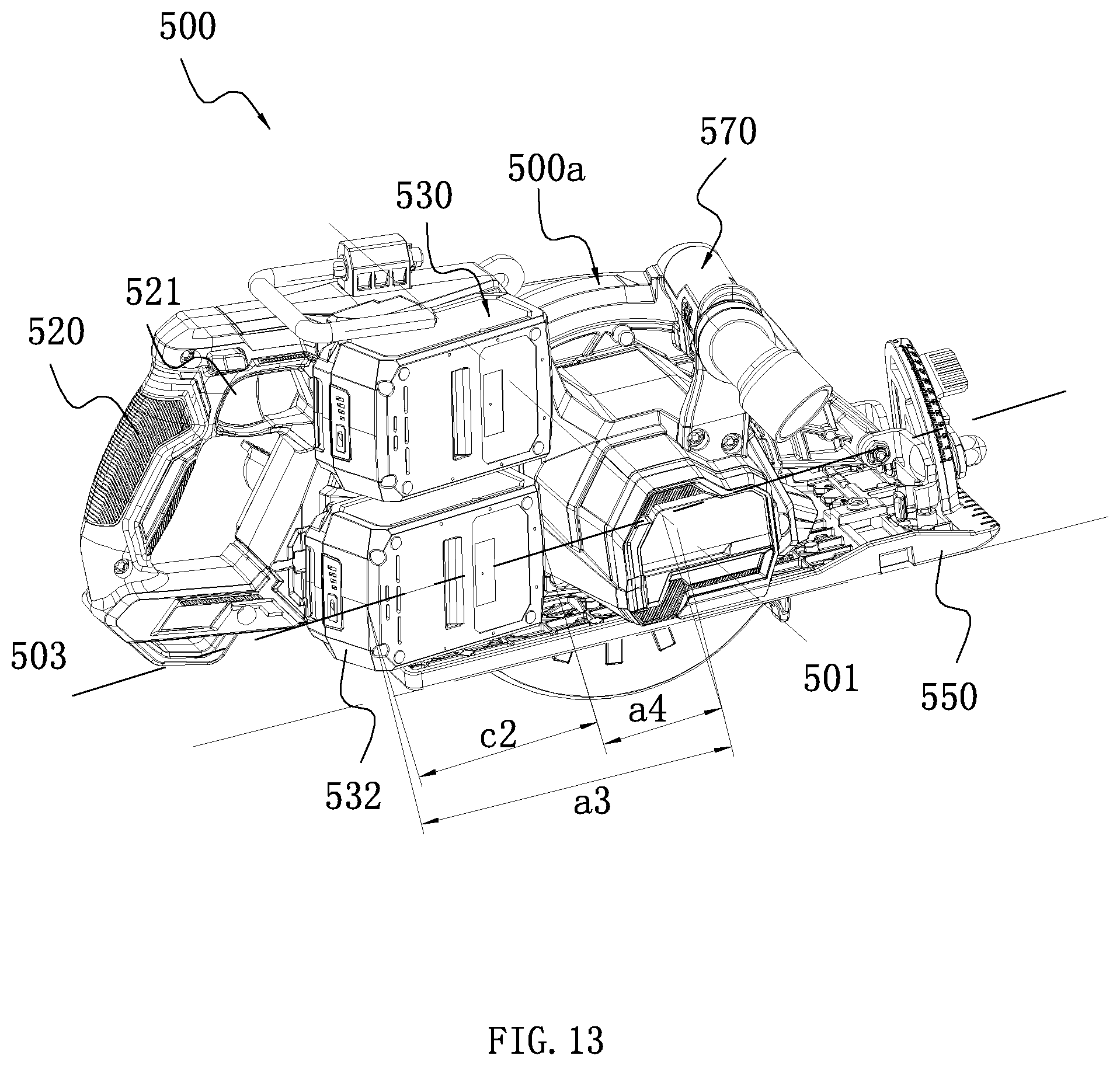 Patent US12311454 Figure 12 – Electric circular saw