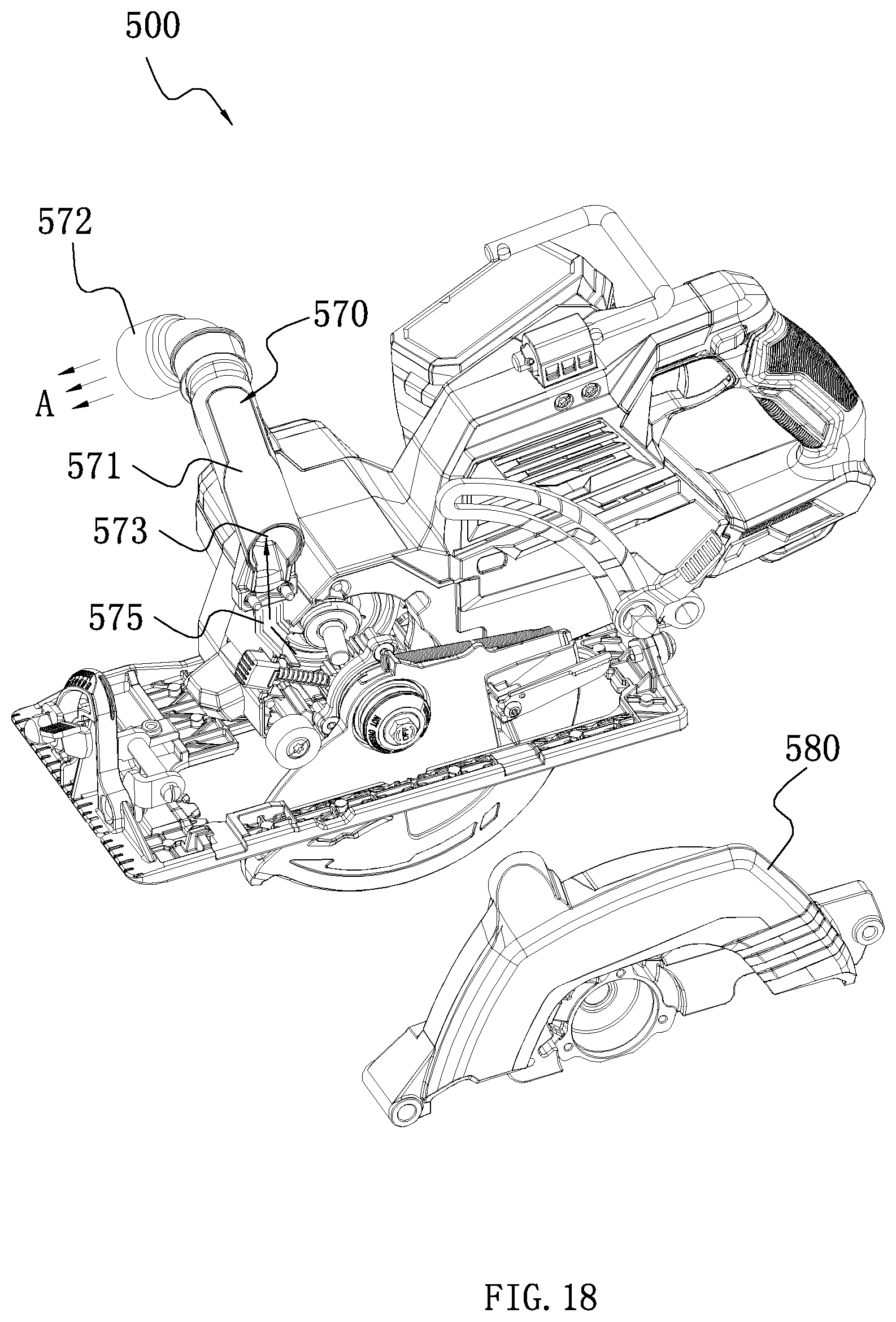 Patent US12311454 Figure 17 – Electric circular saw