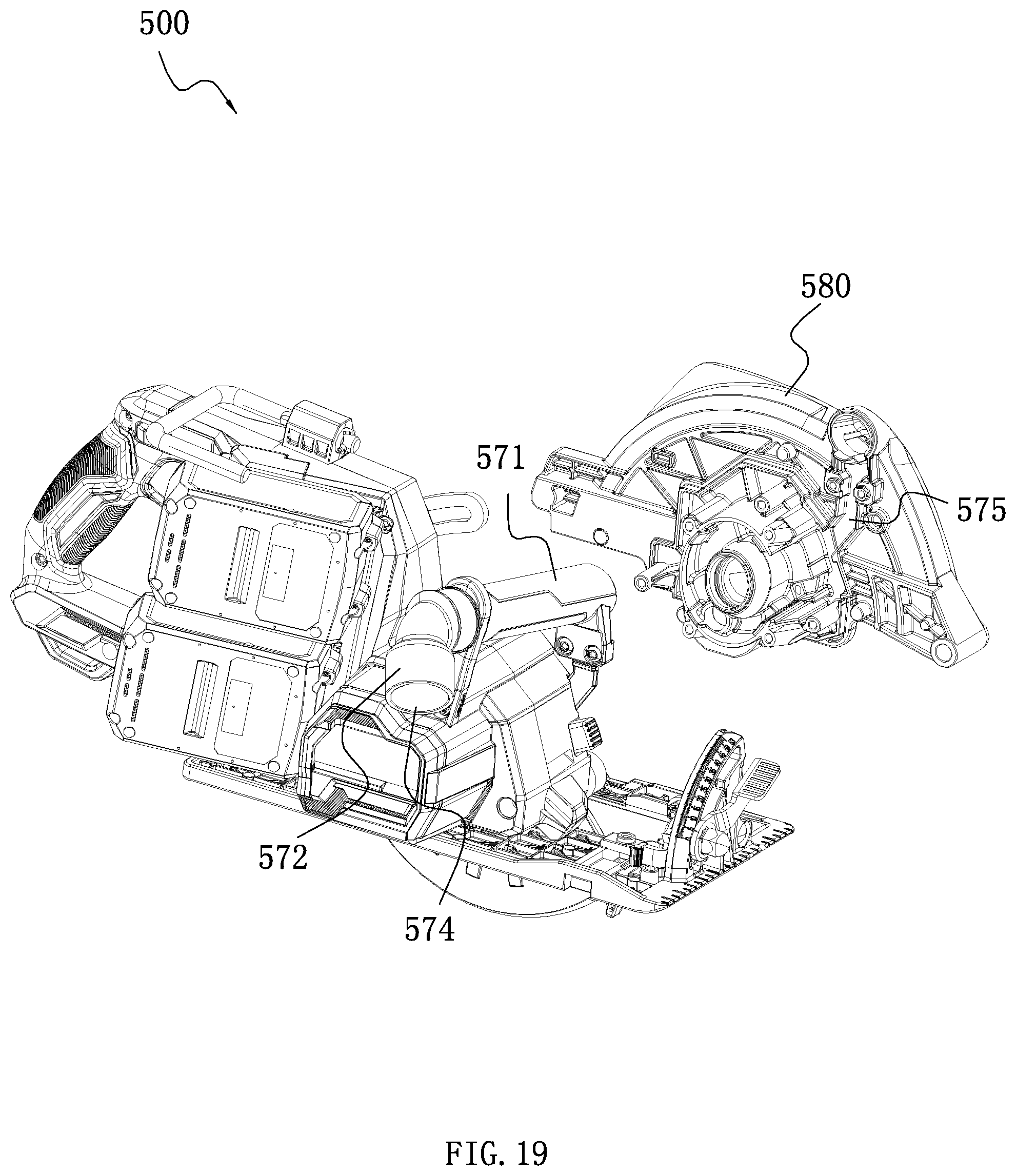 Patent US12311454 Figure 18 – Electric circular saw