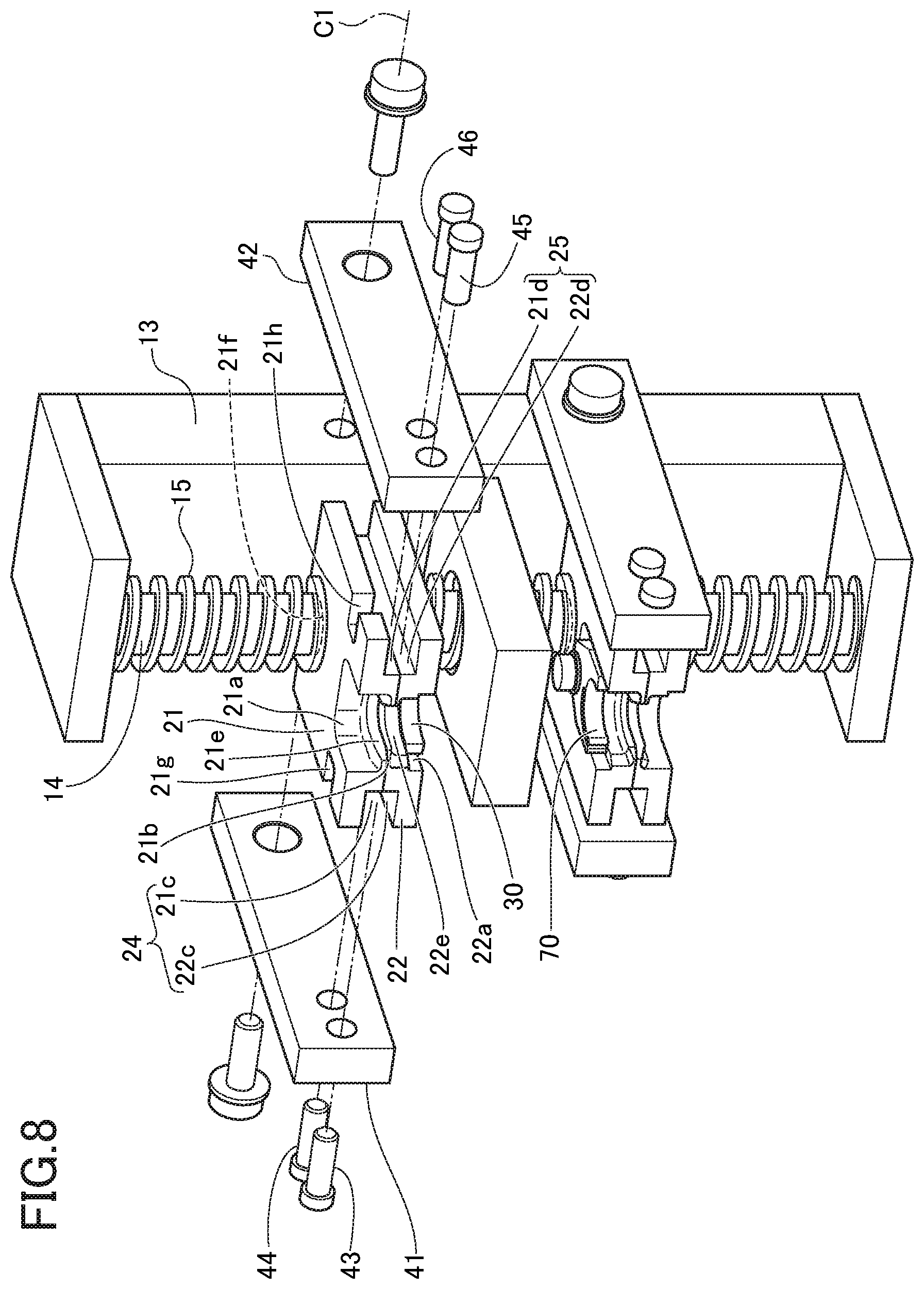Patent US12311460 Figure 8 – Replacing and holding device for electrode tip
