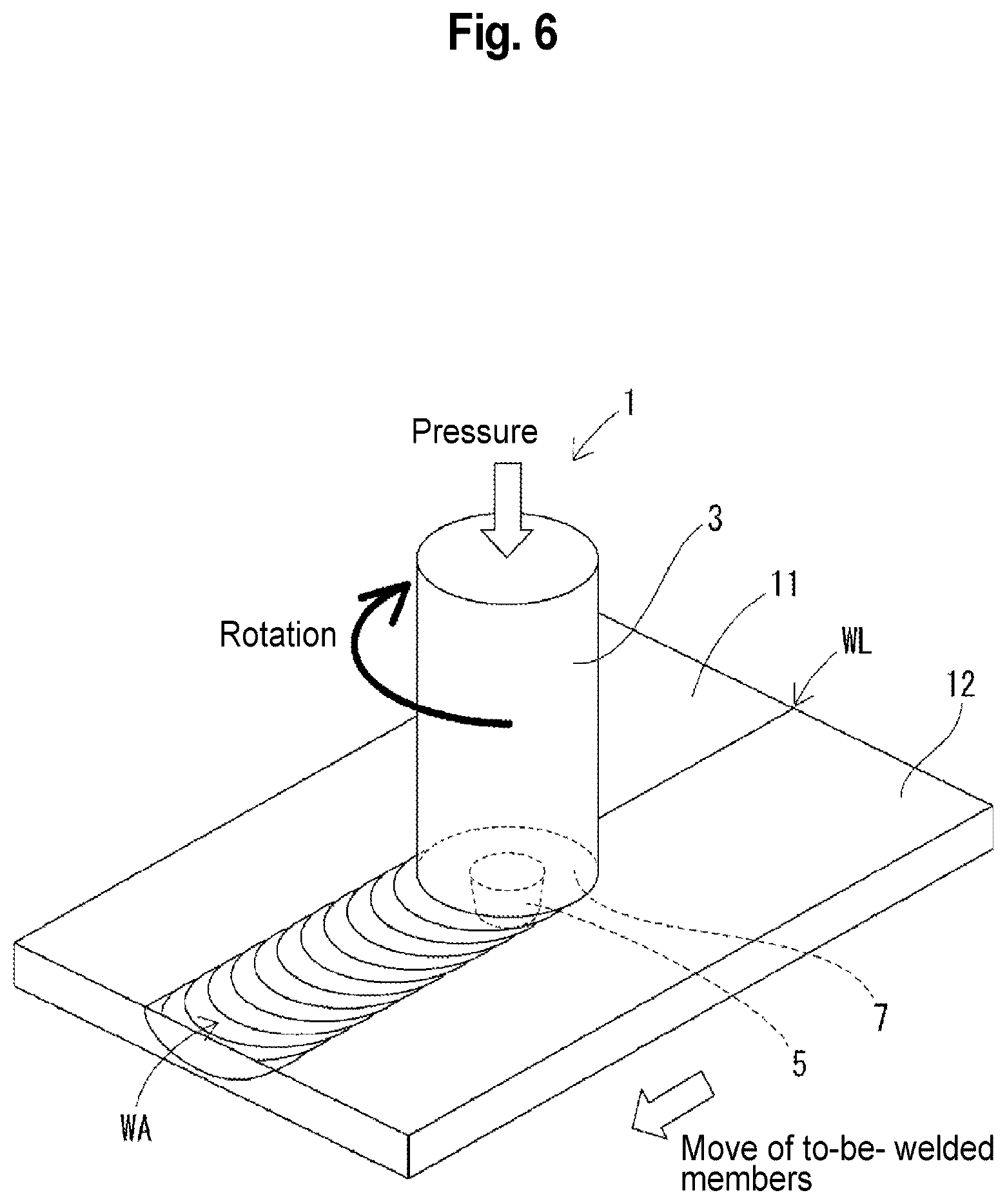 Patent US12311461 Figure 6 – Friction stir welding tool and friction stir welding method