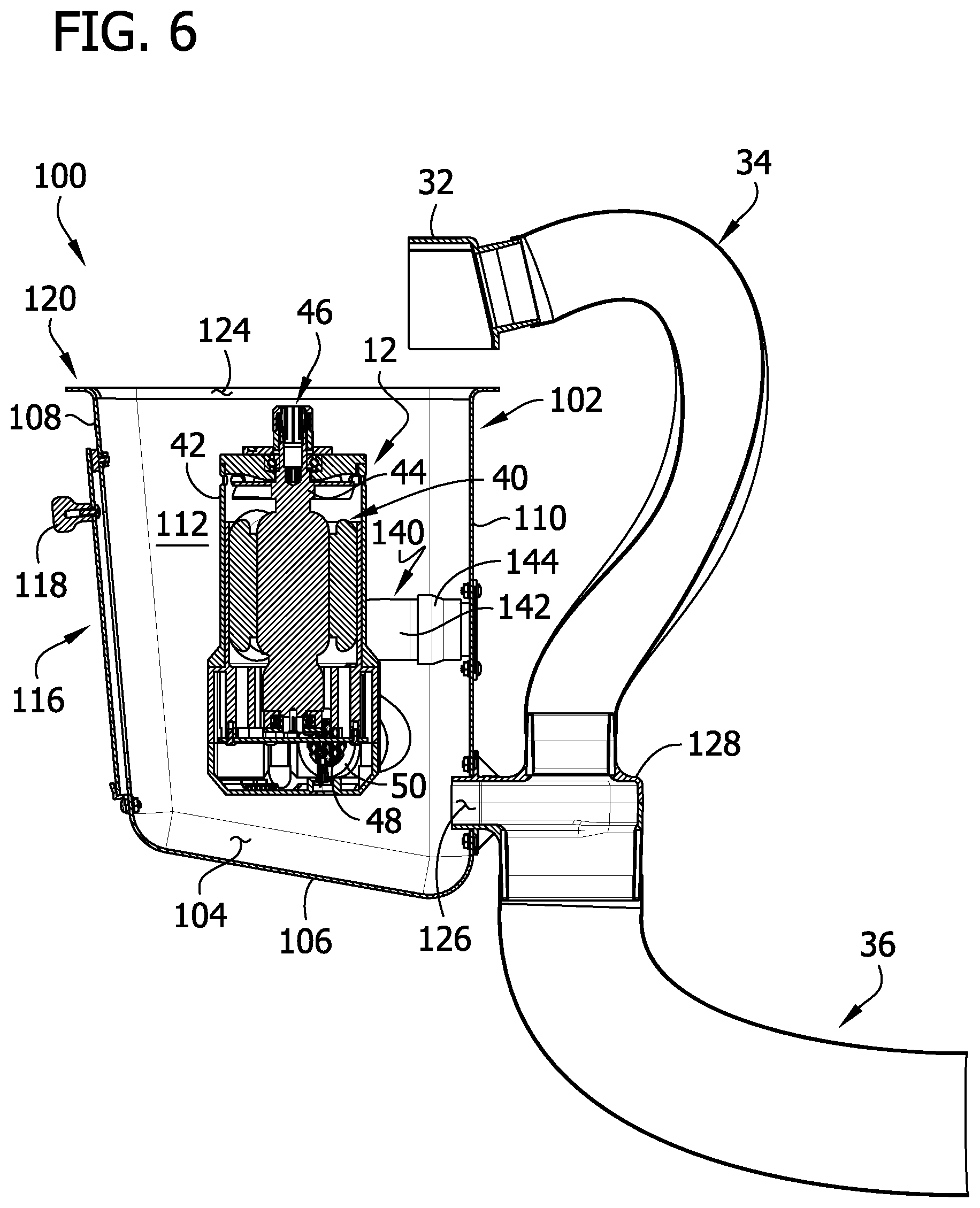 Patent US12311484 Figure 6 – Router and debris receptacle