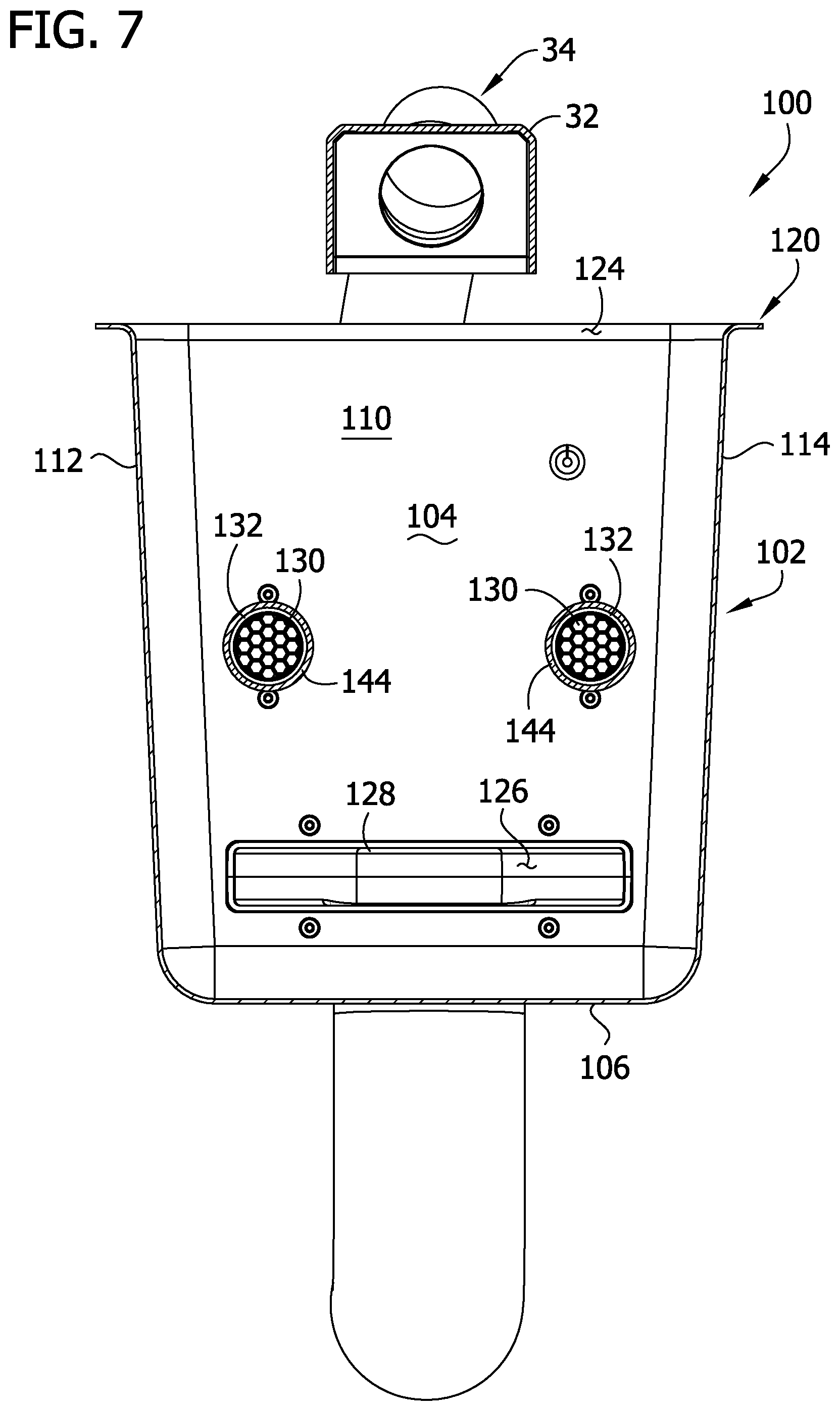 Patent US12311484 Figure 7 – Router and debris receptacle