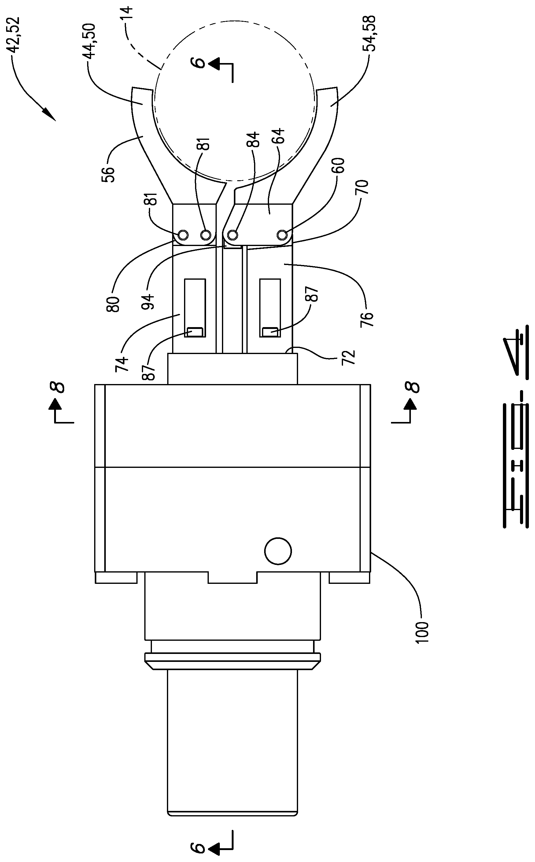 Patent US12311489 Figure 4 – Handling tool