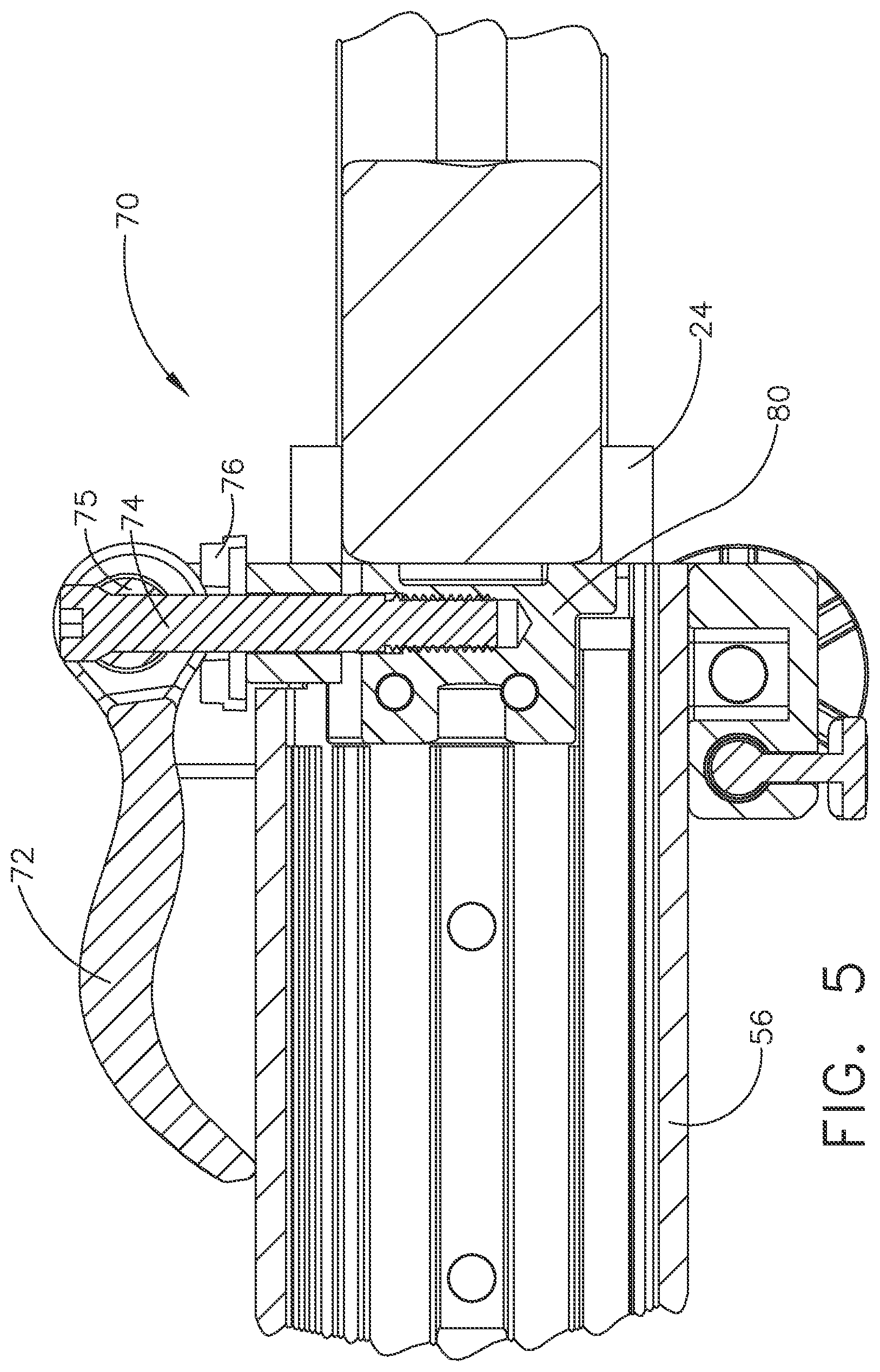 Patent US12311510 Figure 5 – Autofeed screwdriver attachment with clamp-on connector