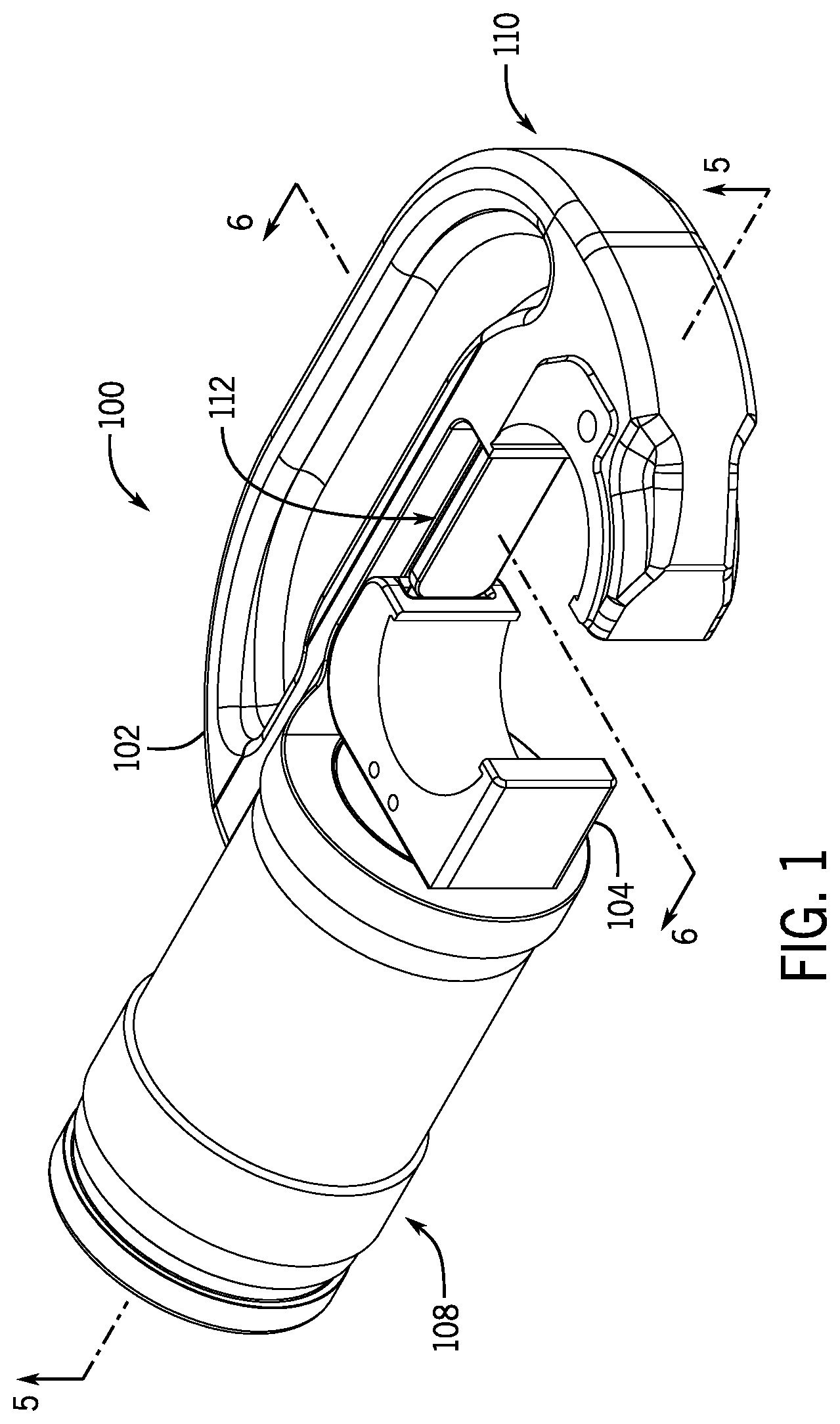Patent US12311513 Figure 1 – Ram guide for a crimper