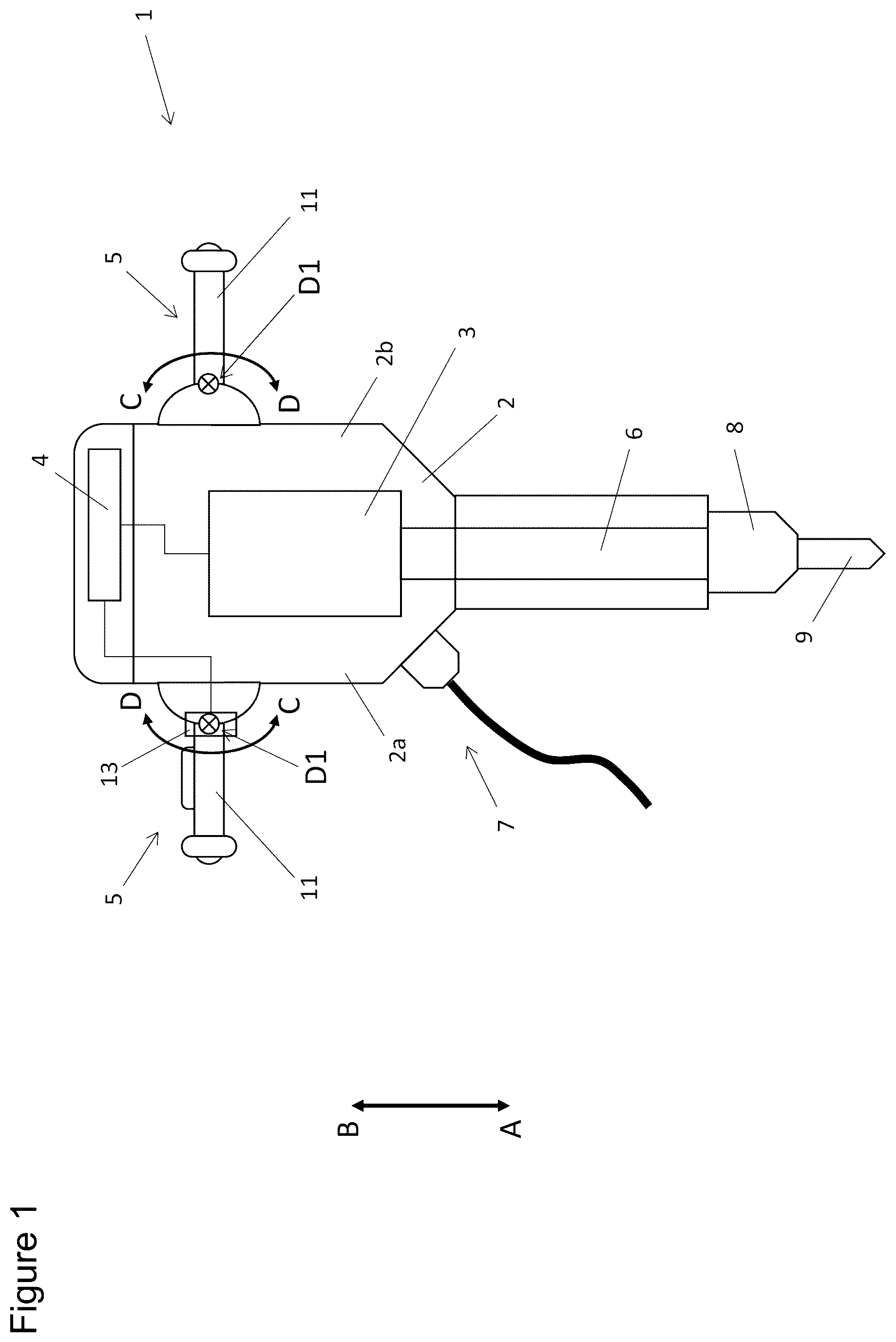 Patent US12311517 Figure 1 – Method for controlling and regulating a machine tool and handle for machine tool