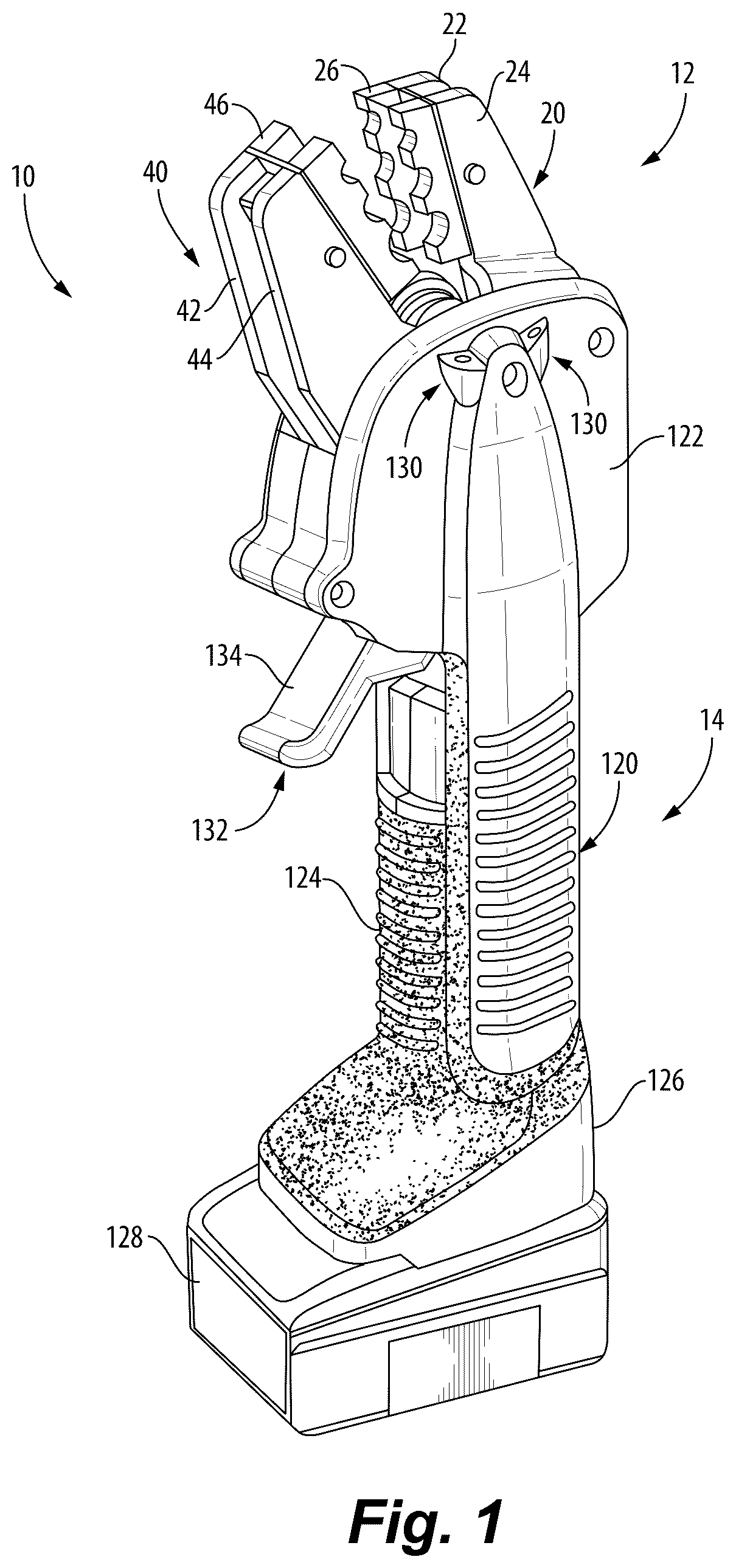 Patent US12311521 Figure 1 – Tool with multi-stage trigger