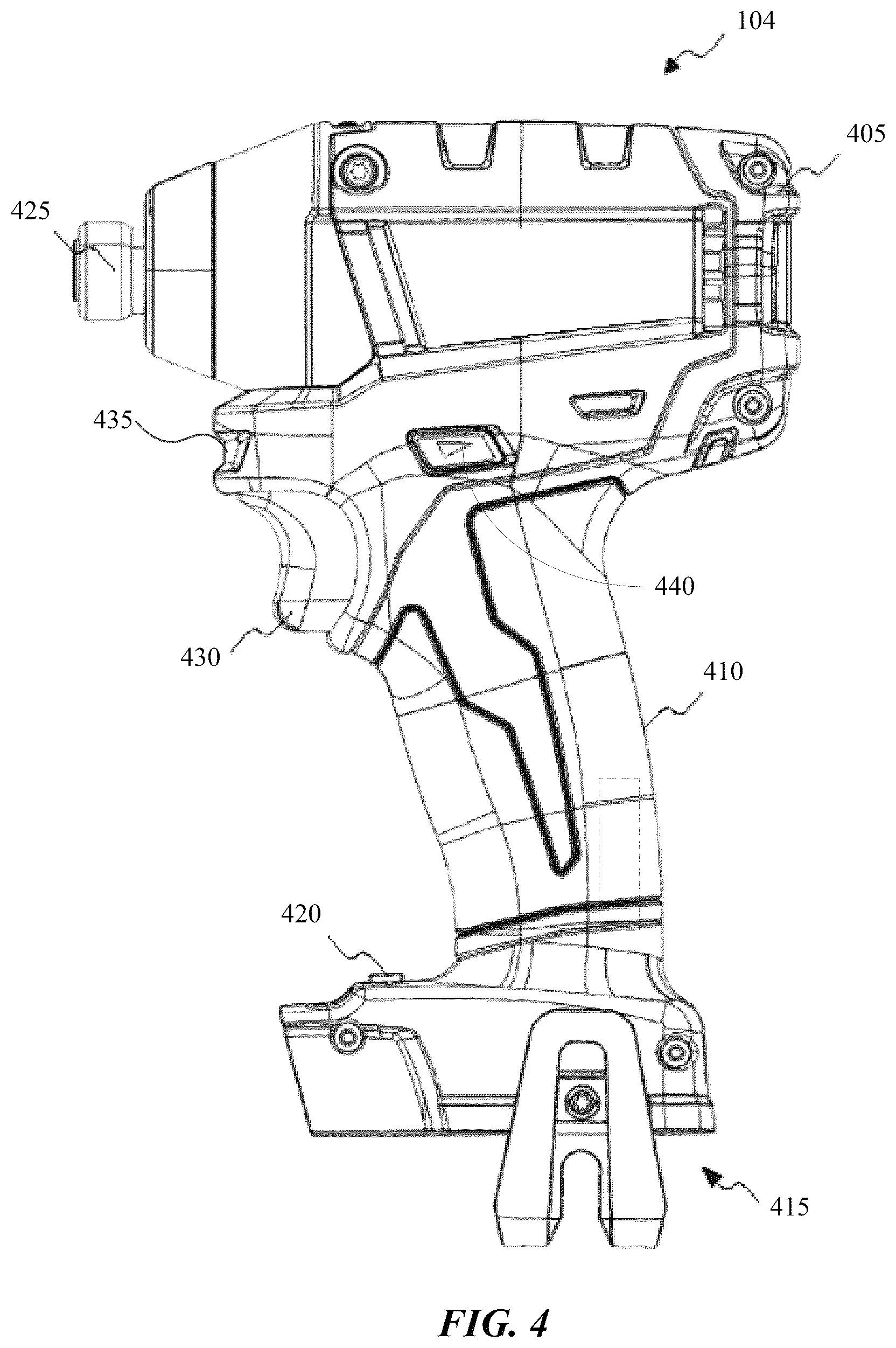 Patent US12311522 Figure 4 – Power tool with combined chip for wireless communications and power tool control