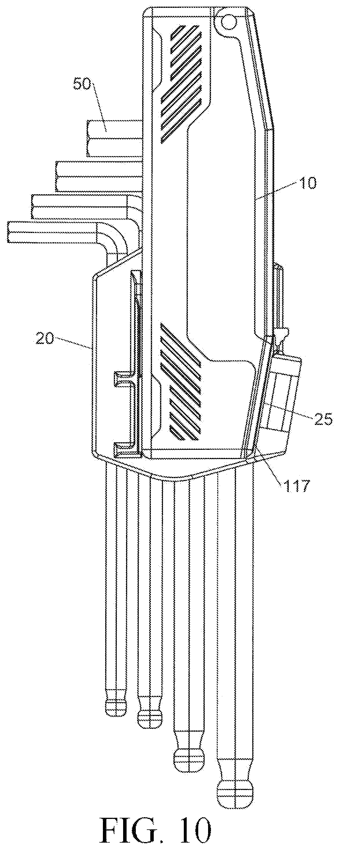 Patent US12311525 Figure 6 – Hand tool holder structure