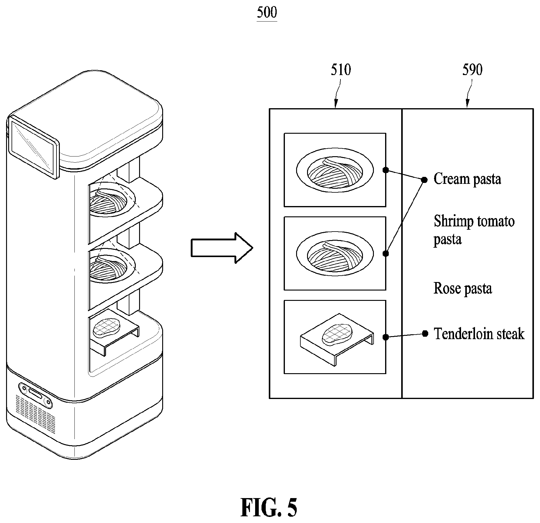 Patent US12311528 Figure 5 – Device and method of protecting item based on serving order