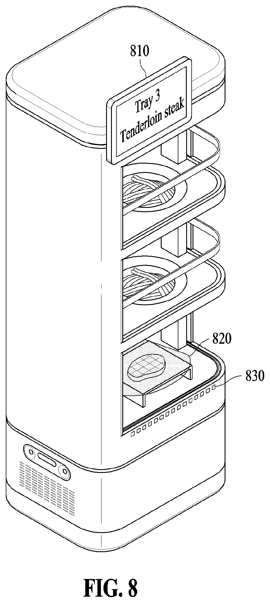 Patent US12311528 Figure 8 – Device and method of protecting item based on serving order