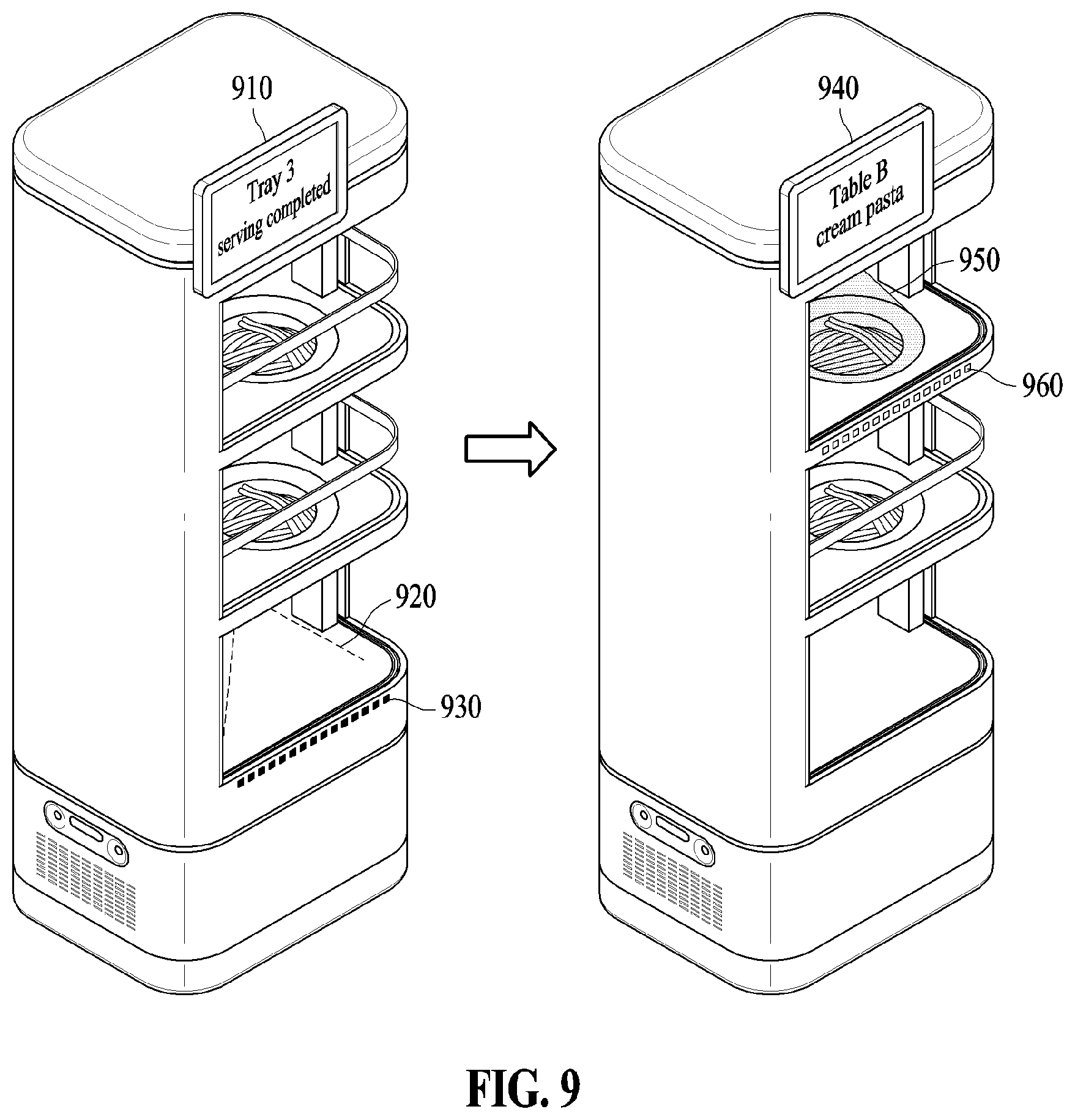 Patent US12311528 Figure 9 – Device and method of protecting item based on serving order