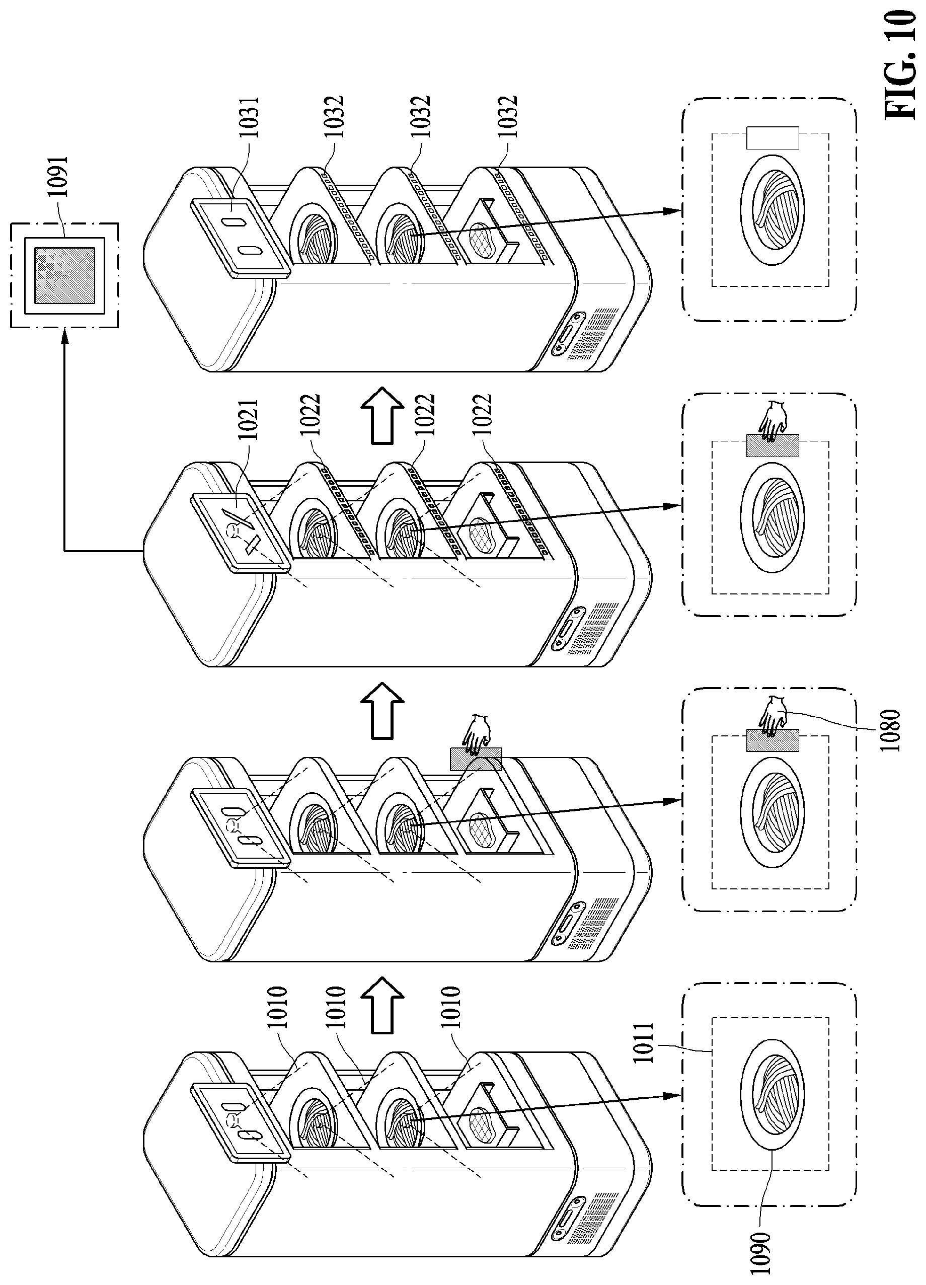 Patent US12311528 Figure 10 – Device and method of protecting item based on serving order