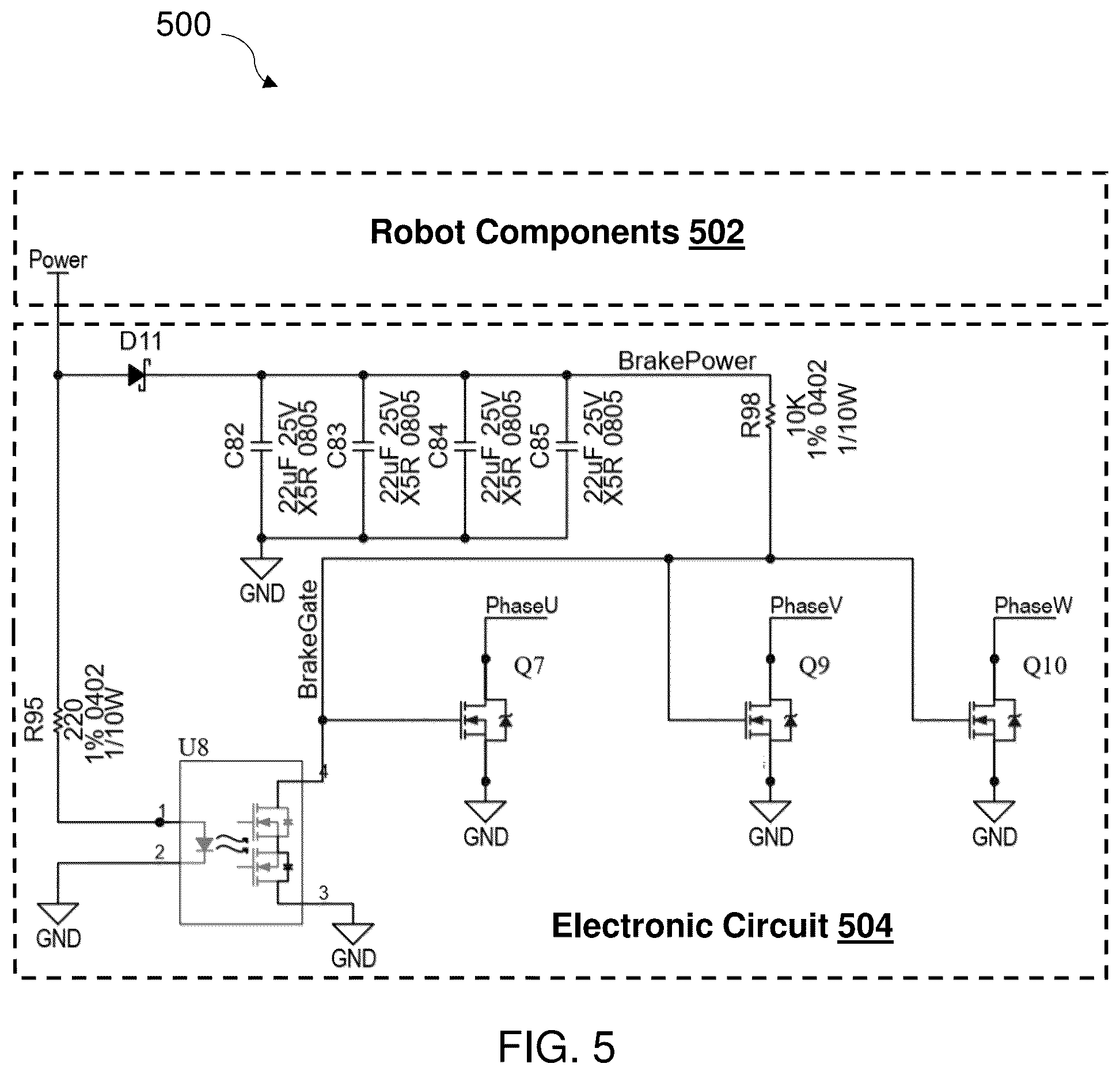 Patent US12311543 Figure 5 – Systems and methods for controlling movements of robotic actuators