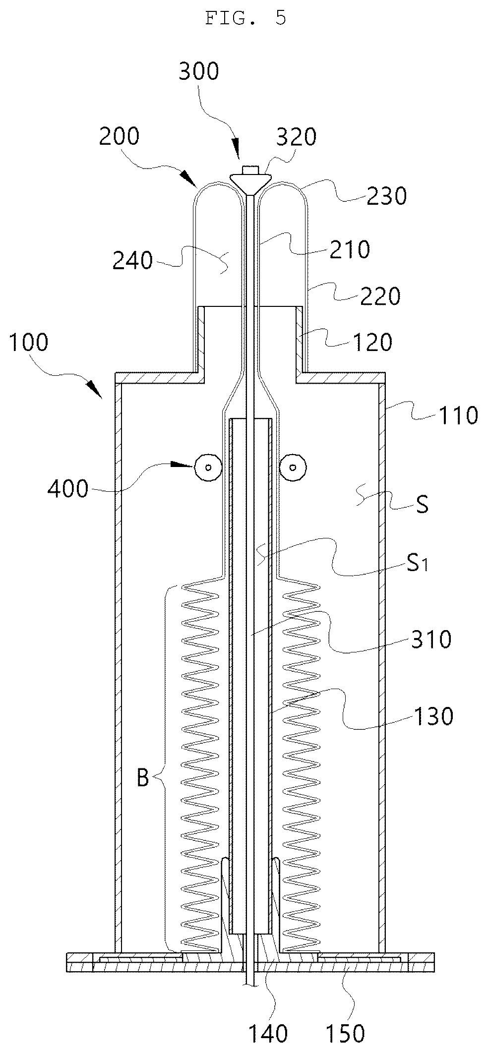 Patent US12311544 Figure 5 – Soft growing robot having folding type growing unit