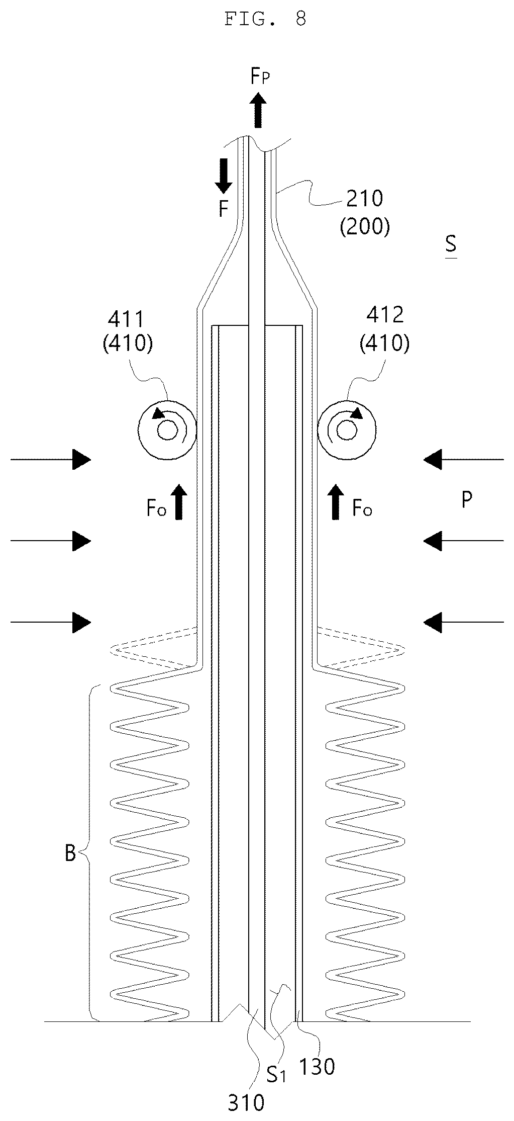 Patent US12311544 Figure 8 – Soft growing robot having folding type growing unit