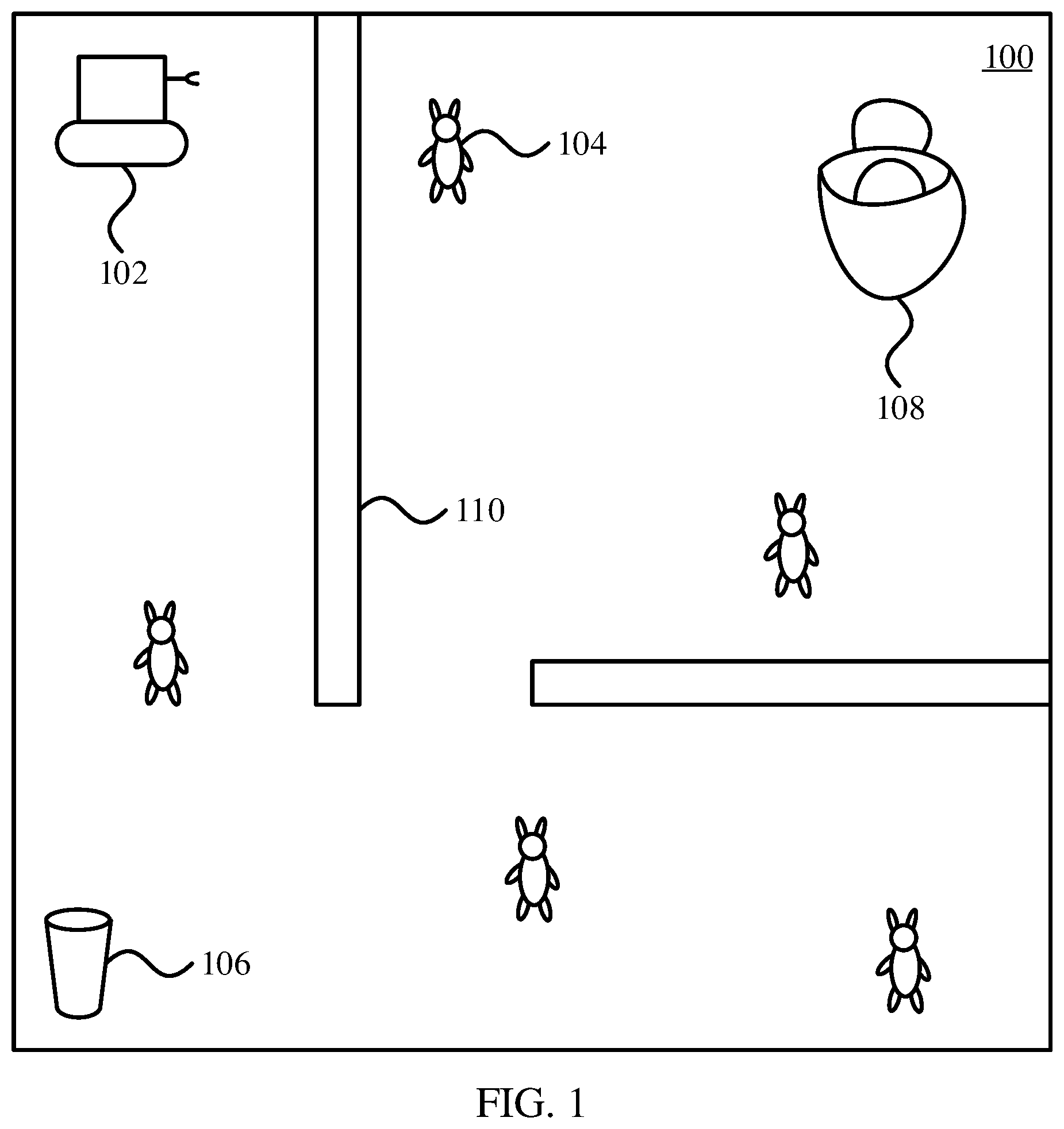 Patent US12311555 — Robotic navigation and transport of objects — Figure 1