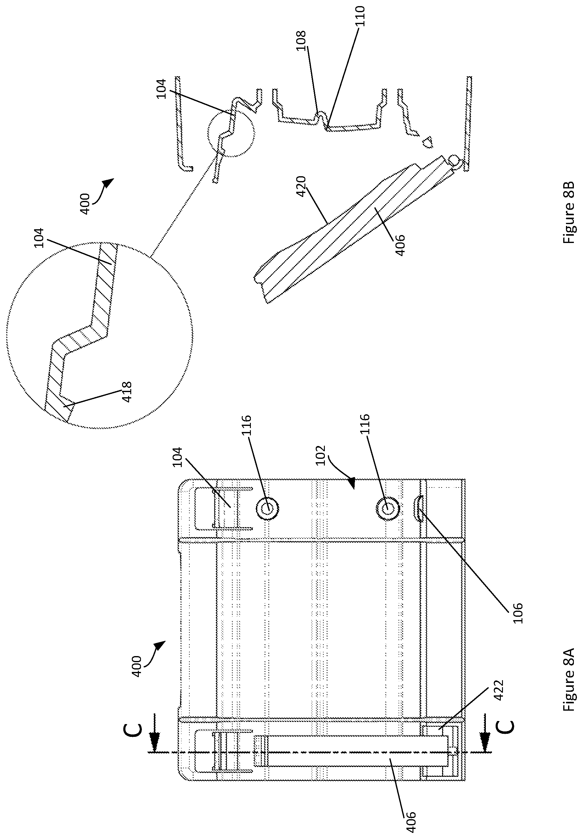 Patent US12311566 Figure 8 – Support for cutting a linear product