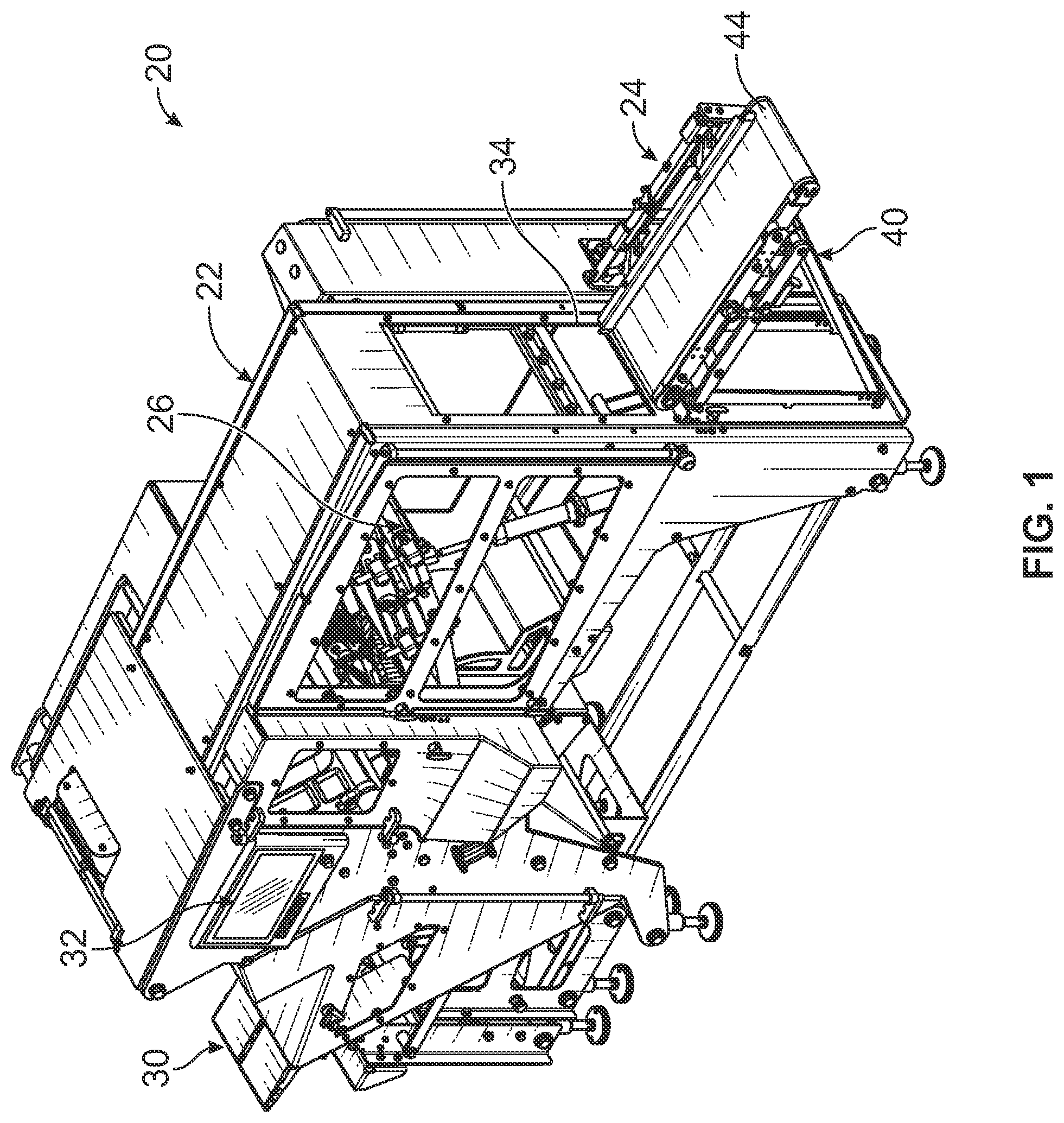 Patent US12311567 Figure 1 – Releasable side strapping assembly for a food product slicing apparatus