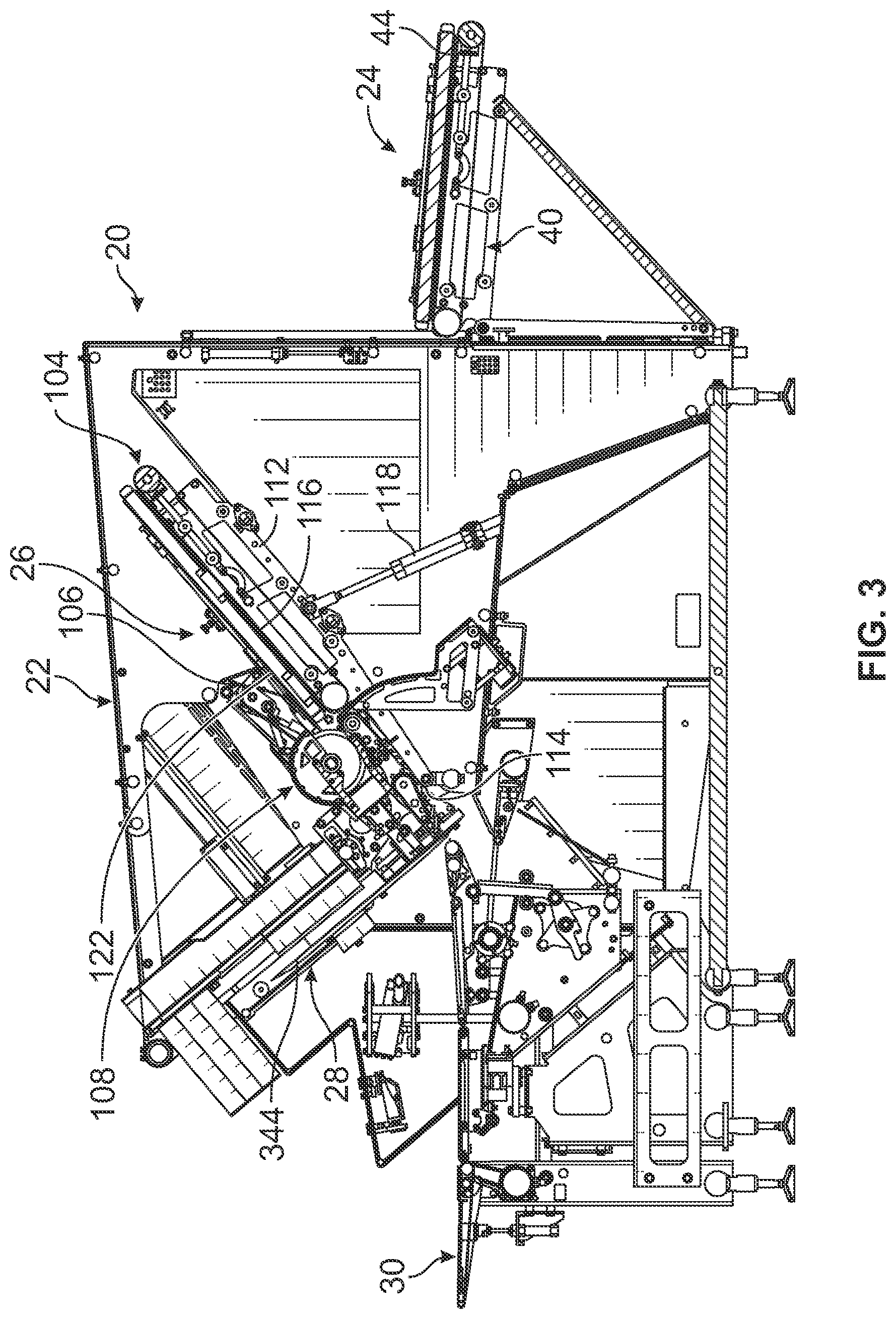 Patent US12311567 Figure 3 – Releasable side strapping assembly for a food product slicing apparatus