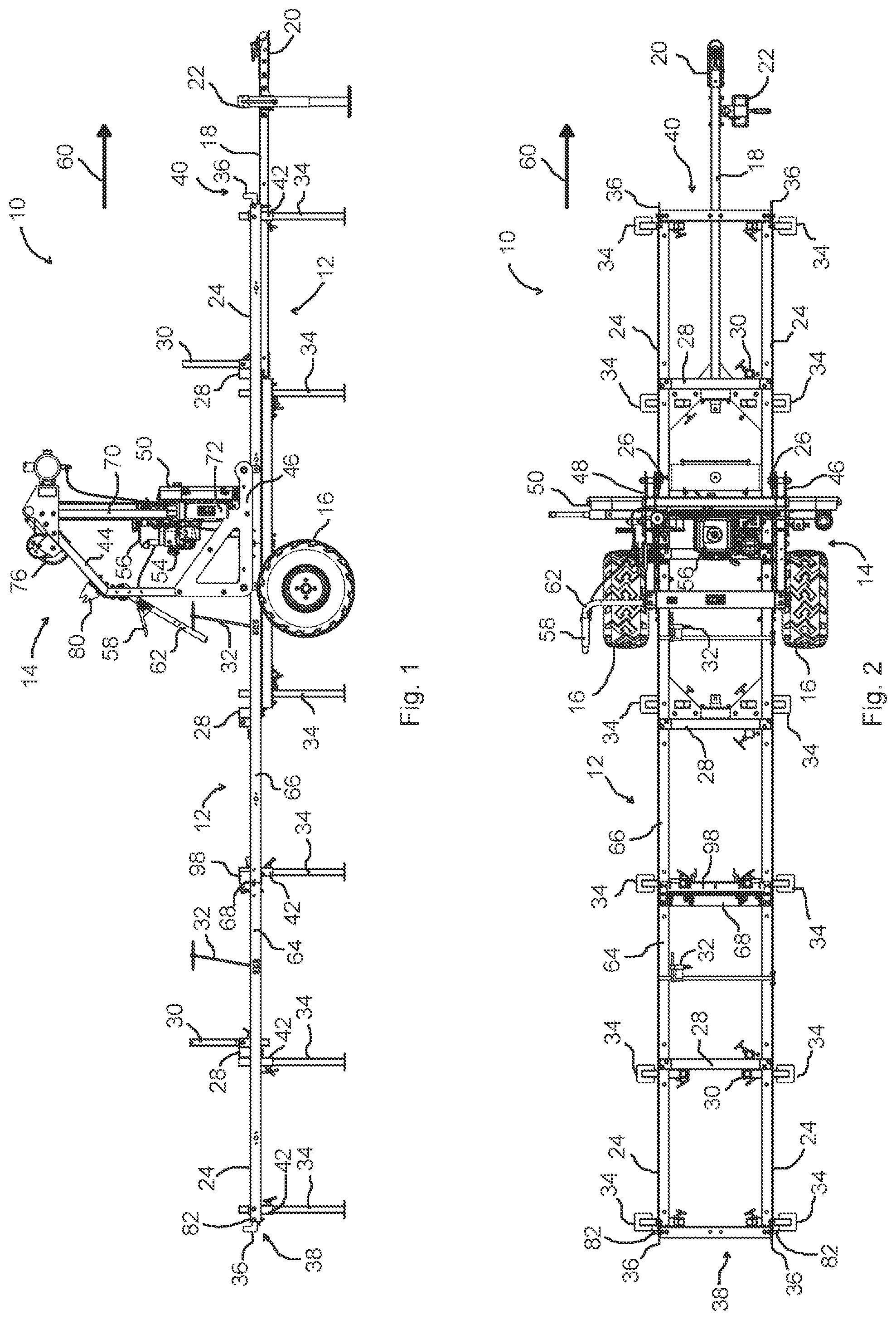 Patent US12311569 Figure 1 – Portable sawmill with folding bed