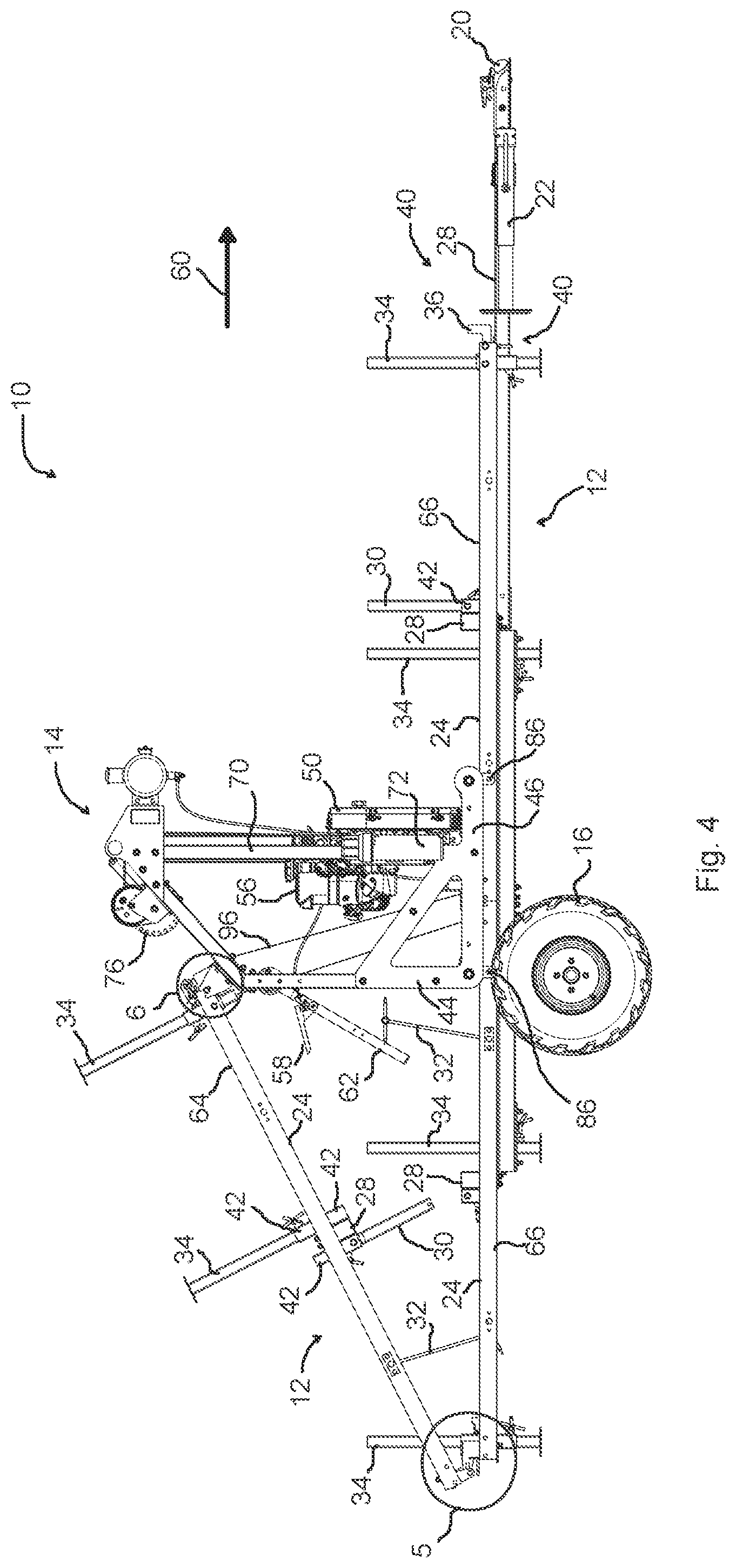 Patent US12311569 Figure 3 – Portable sawmill with folding bed